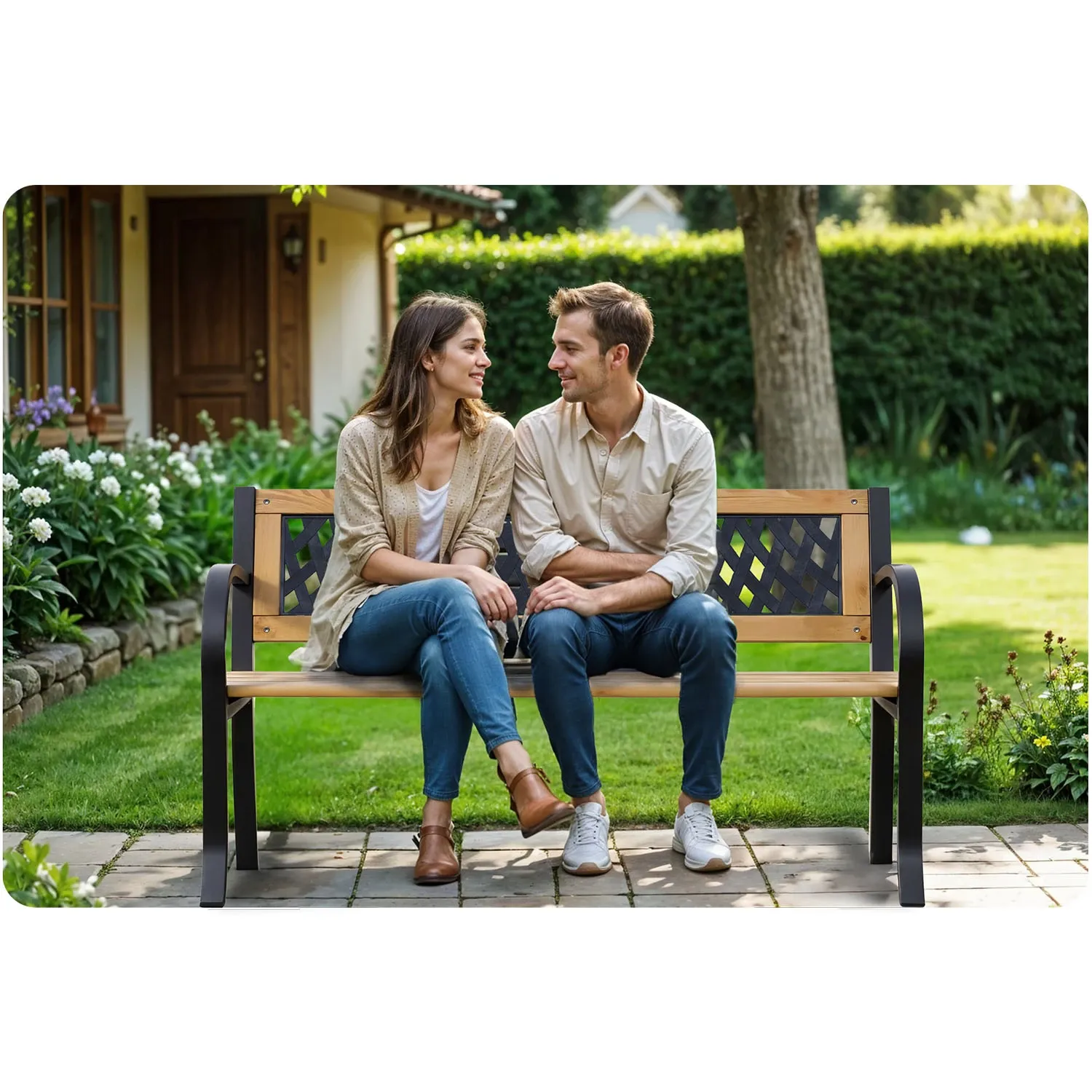 Sodo suolas su atlošu 125 x 77 x 49 cm „Elion“ sofa - nuotrauka 1