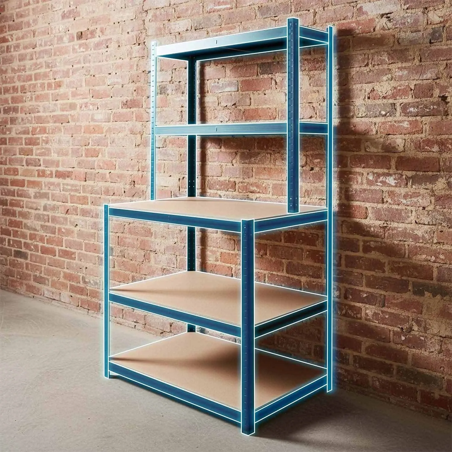 Metalinė darbastalio lentyna 180 x 100 x 60 cm Humberg HR-855 juoda - nuotrauka 1