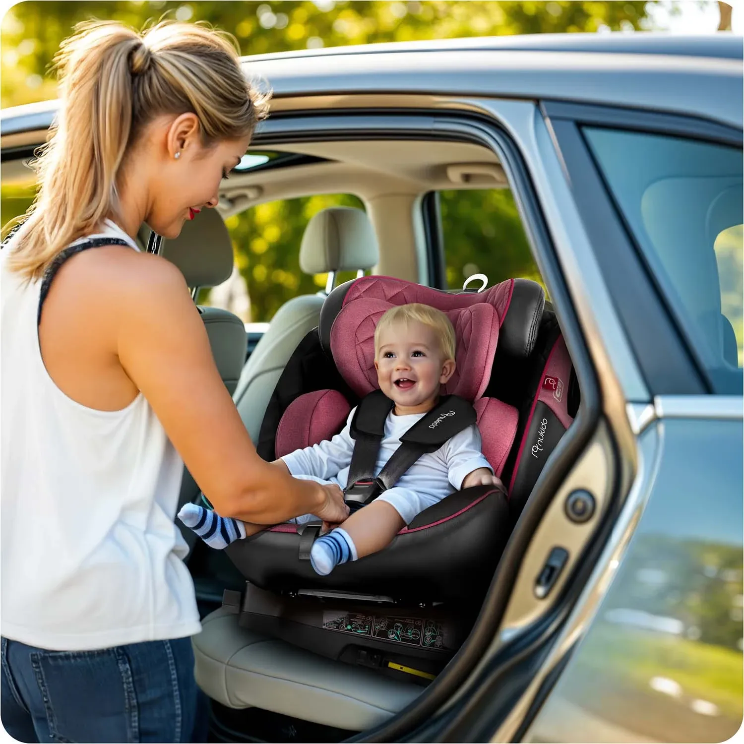 „Nukido Prestige Line“ juodos ir rožinės spalvos automobilinė kėdutė, 0-36 kg, ISOFIX - nuotrauka 1