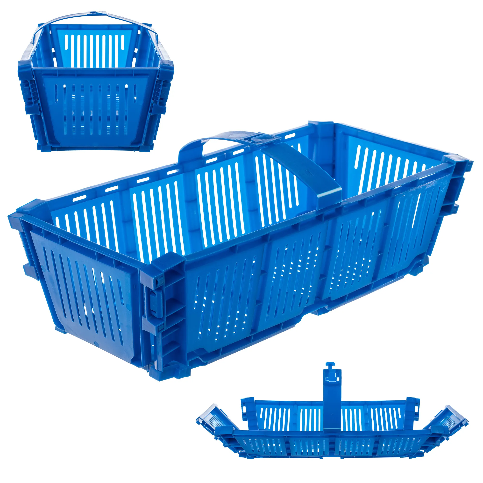 Trito sulankstomas krepšys 40×18 cm mėlynas