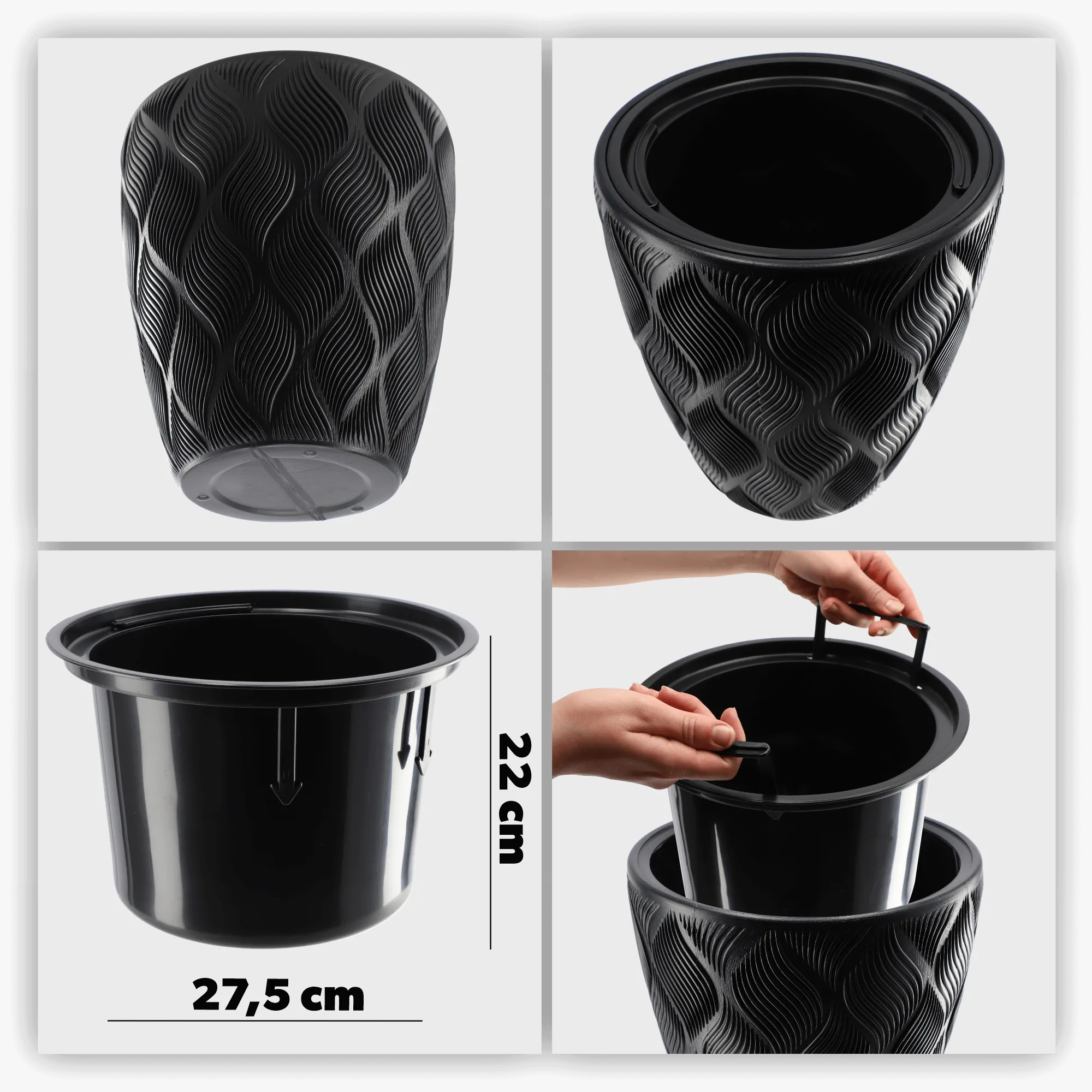 Jesi gėlių vazonas su įdėklu 40 cm