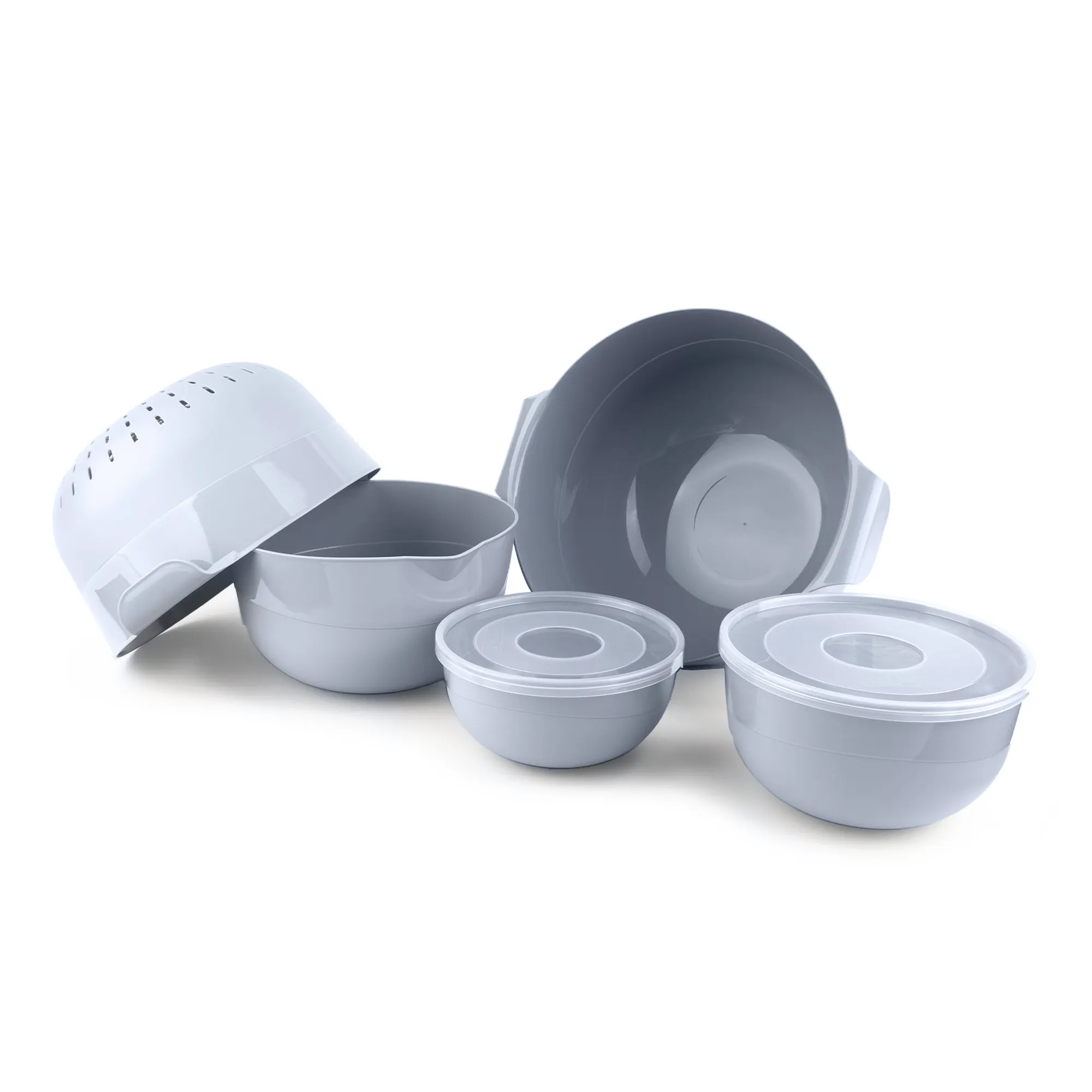 Dogato dubenėlių rinkinys, 7 dalys, šviesiai pilkas