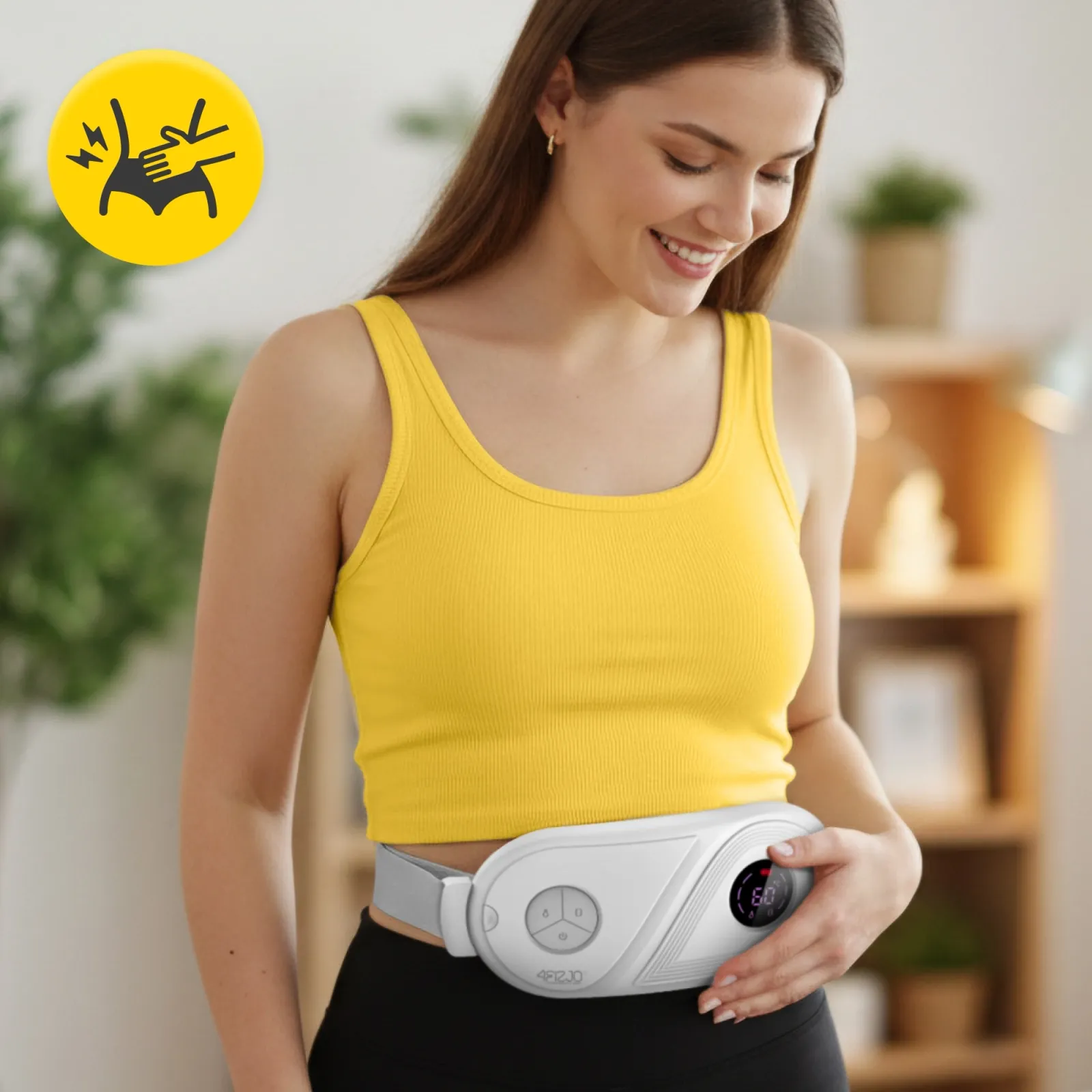 Menstruacinis diržas nuo menstruacinio skausmo - baltas