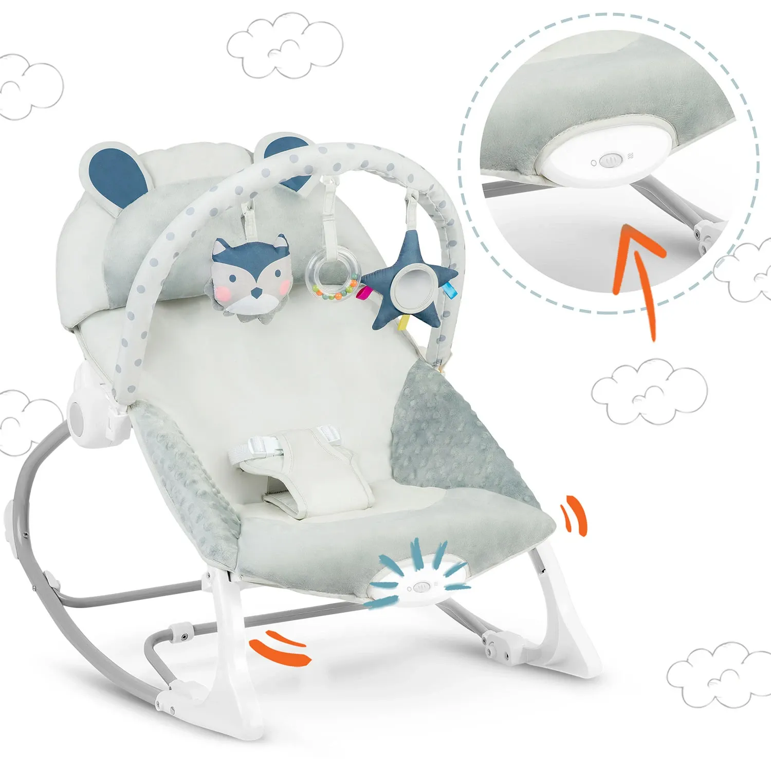 Ricokids supamoji lovelė su vibracija - viržių spalvos - nuotrauka 1