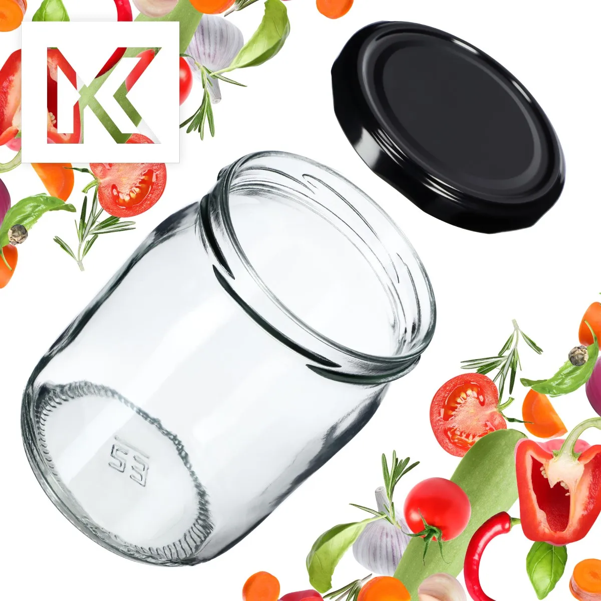 Senos indeliai po 540 ml, 8 vnt., 82 mm + juodi dangteliai