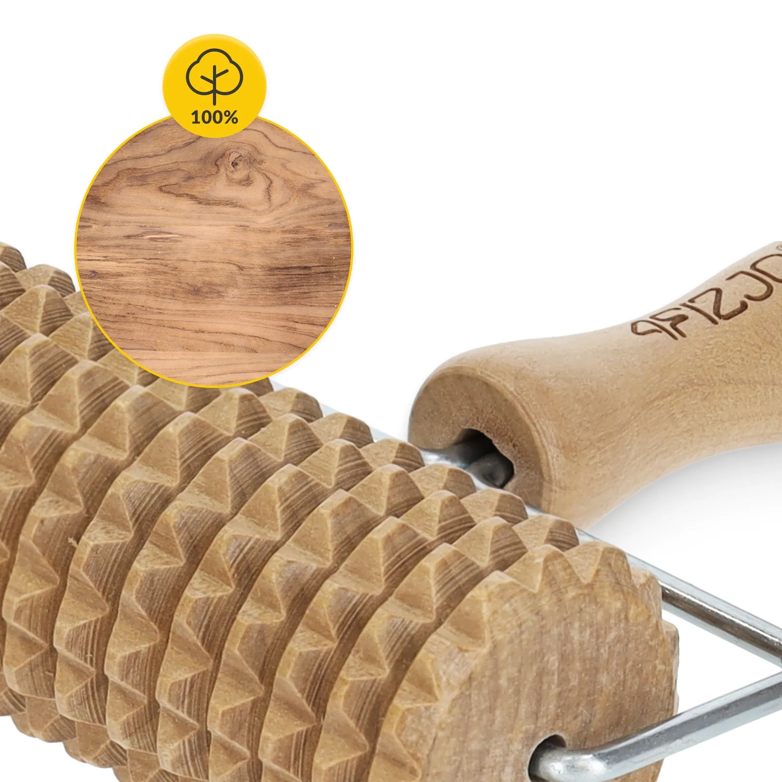 Didelis medinis kūno masažo volelis