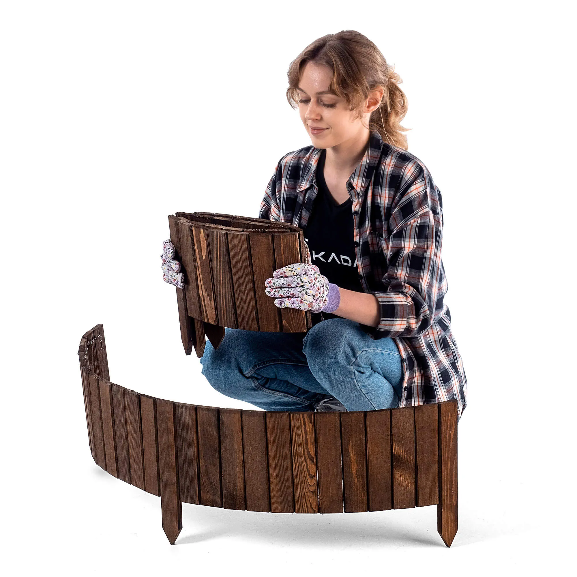 Medinė ritininė tvora Ansjo, apvadai 115 x 20 cm, ruda