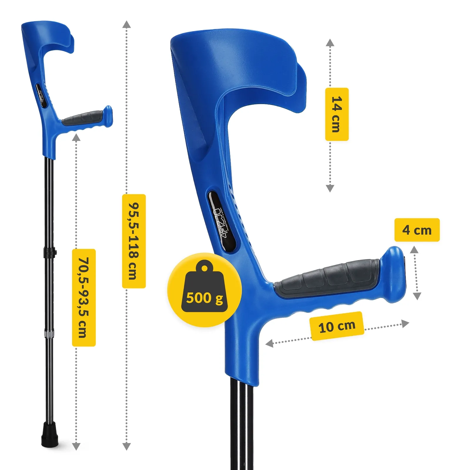 MED mėlyni reguliuojami ortopediniai ramentai