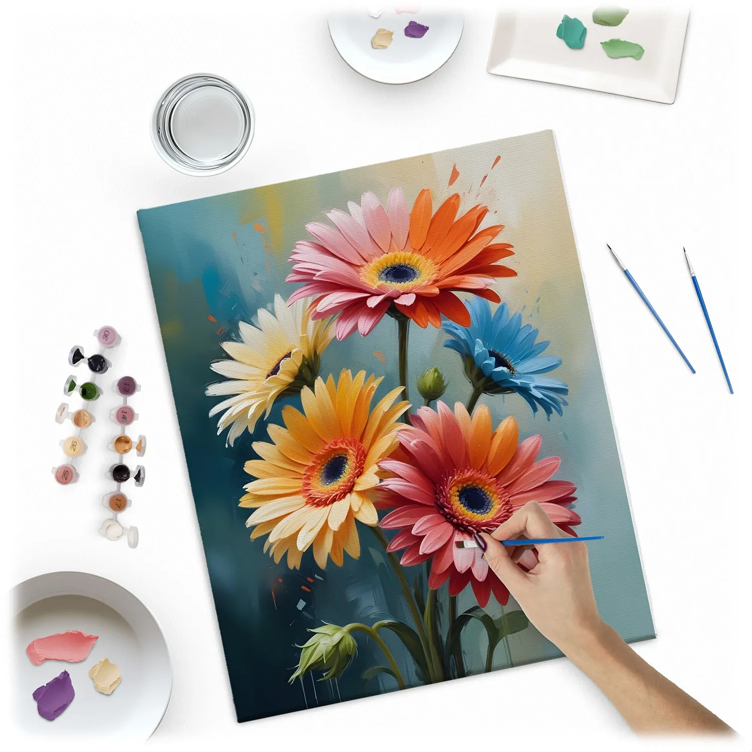 Paveikslas, tapytas skaičiais, 40x50 cm, Massido Flowers - nuotrauka 1