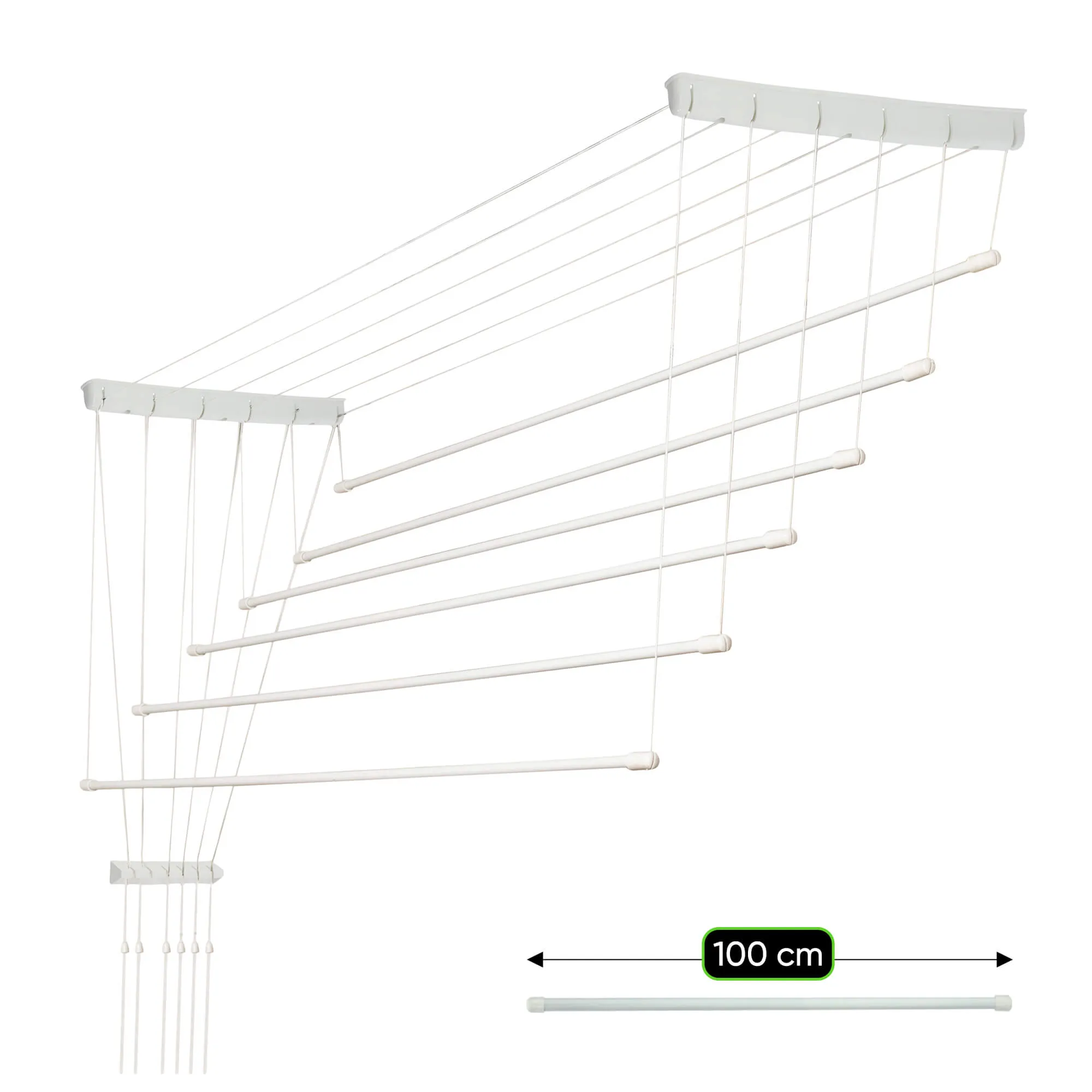 „Torp“ lubinė drabužių džiovyklė, 6 stovai, 100 cm, balta
