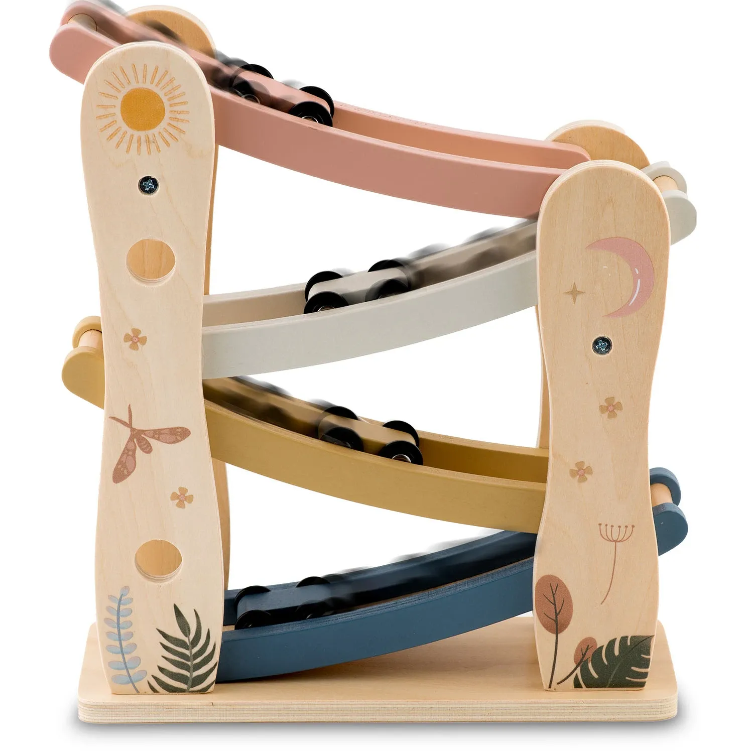 Medinis žaislinis čiuožykla su mašinėlėmis NK-855 Nukido - nuotrauka 1