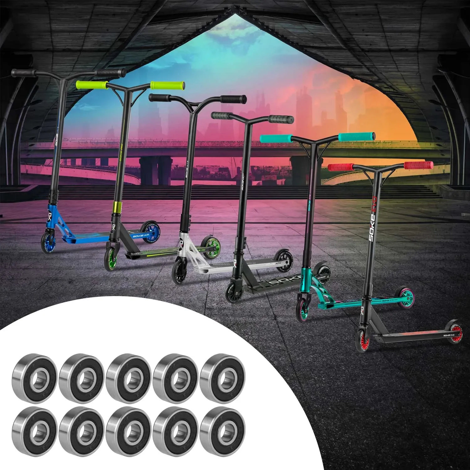 ABEC-9 guoliai paspirtukams 10 vnt. - nuotrauka 1