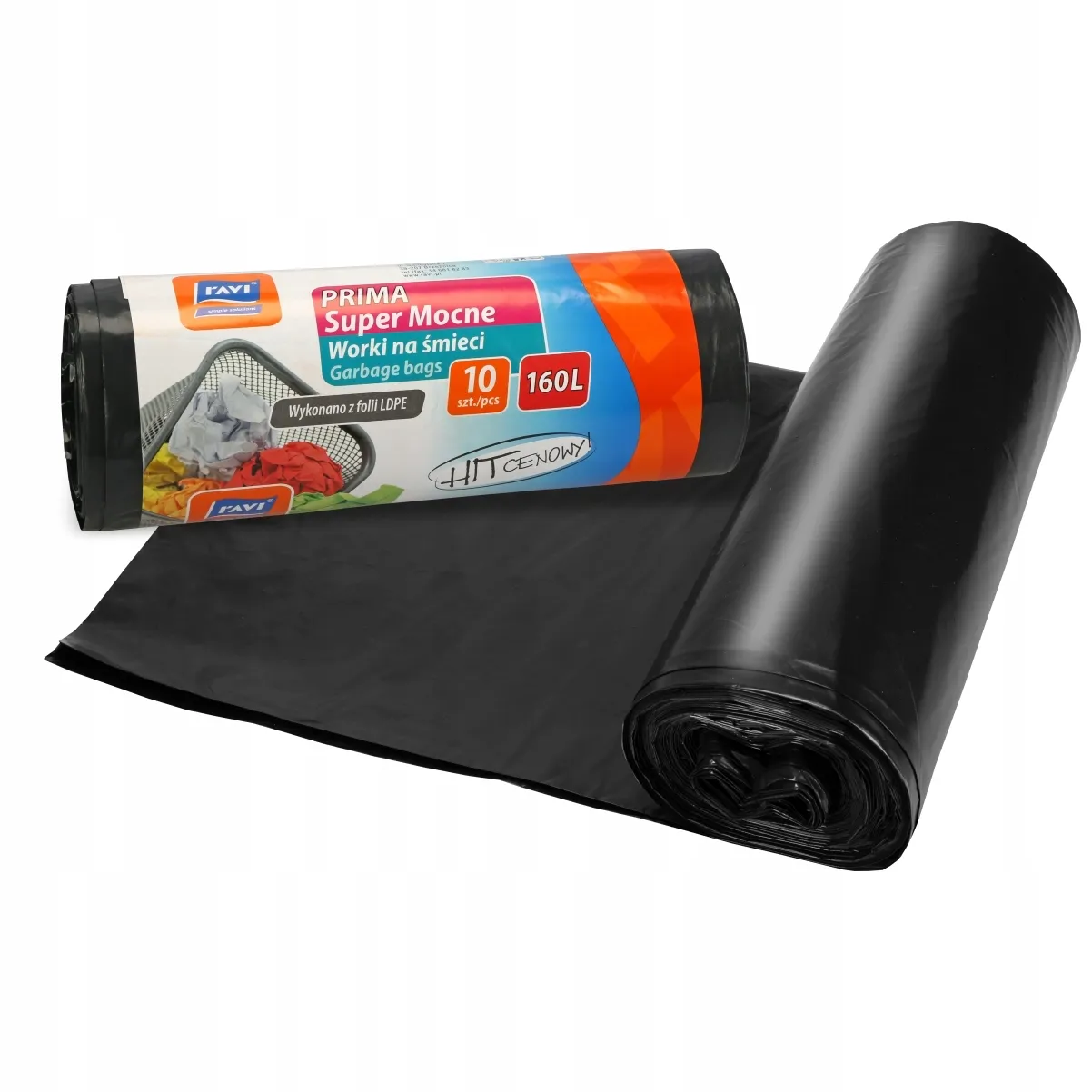 „Ravi Prima“ itin tvirti šiukšlių maišai, 160 litrų, 10 vnt.