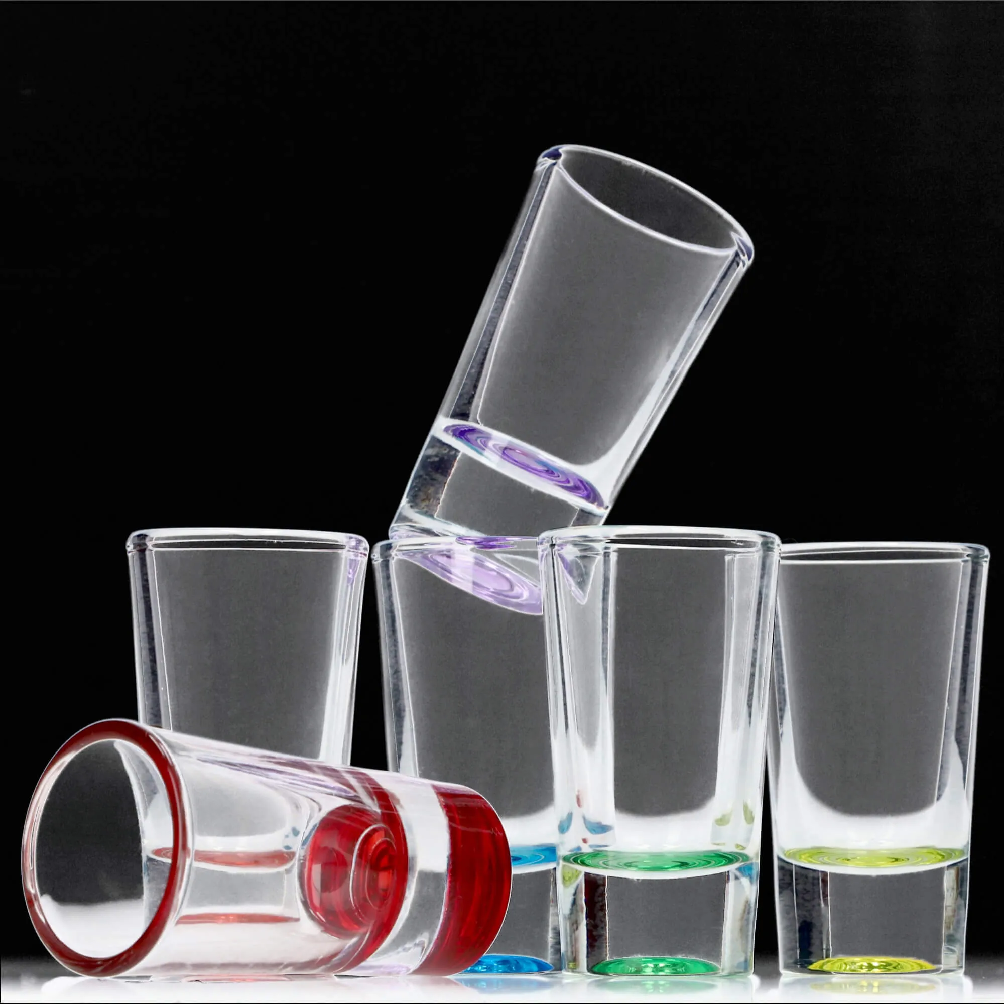 Spalvingos degtinės ir šotų stiklinės po 28 ml, 6 vnt.