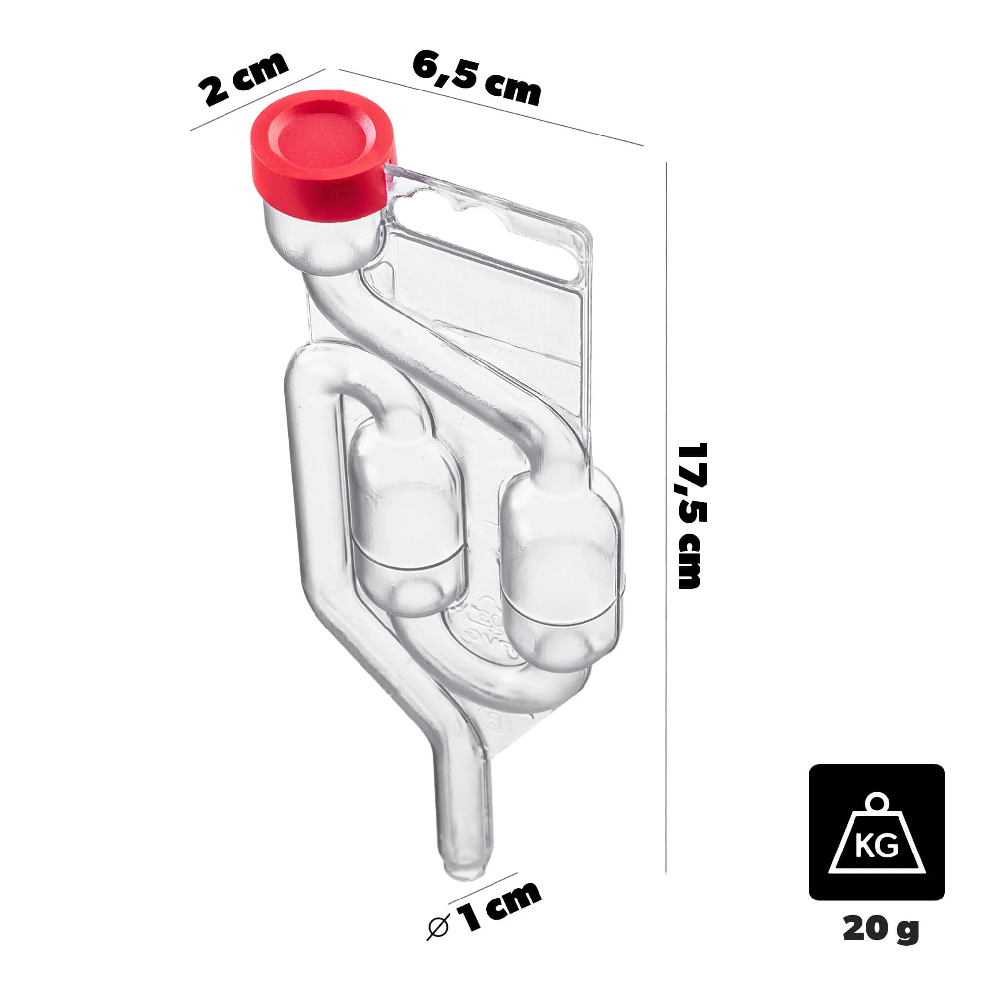 Pienza fermentacijos užraktas su apsauginiu dangteliu