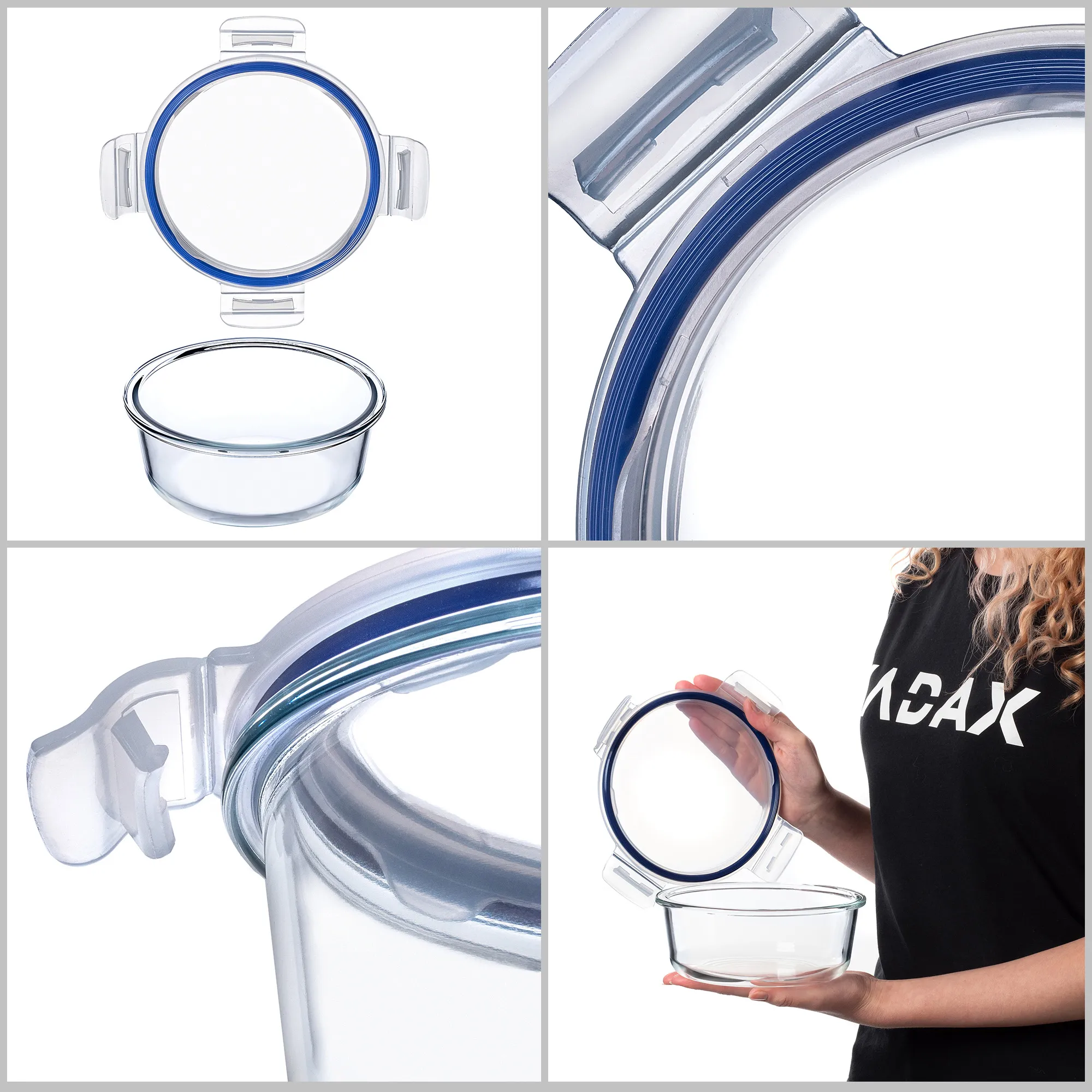 „Athie“ 950 ml apvalus stiklinis maisto indas