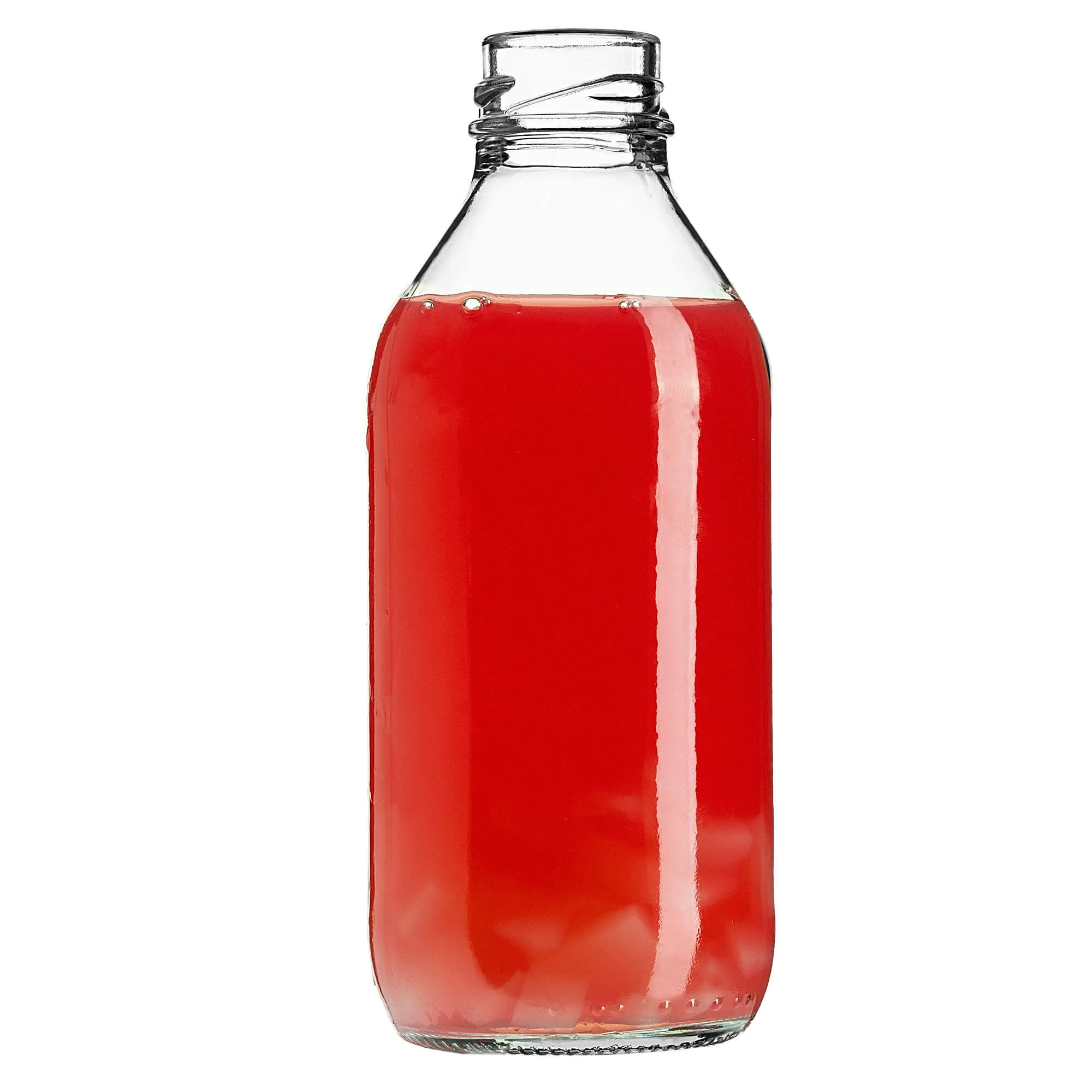 Potelle stikliniai sulčių buteliai 0,33 l su baltu dangteliu, 10 vnt.