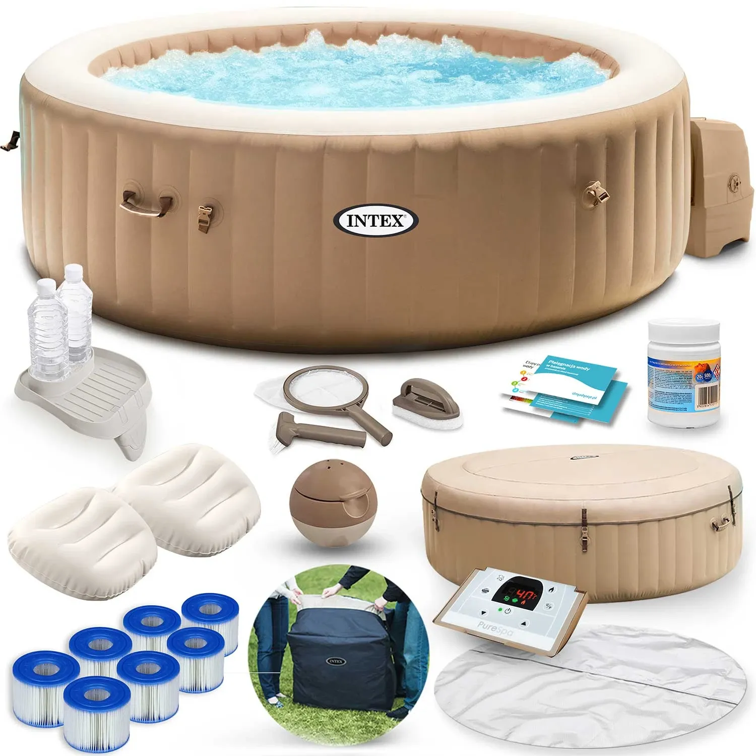 Pripučiama SPA su hidromasažu 6 asmenims INTEX 28428 komplektas - nuotrauka 1