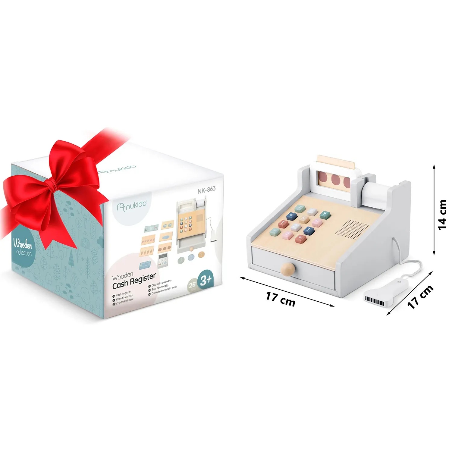 Medinis žaislinis kasos aparatas NK-863 Nukido - nuotrauka 1