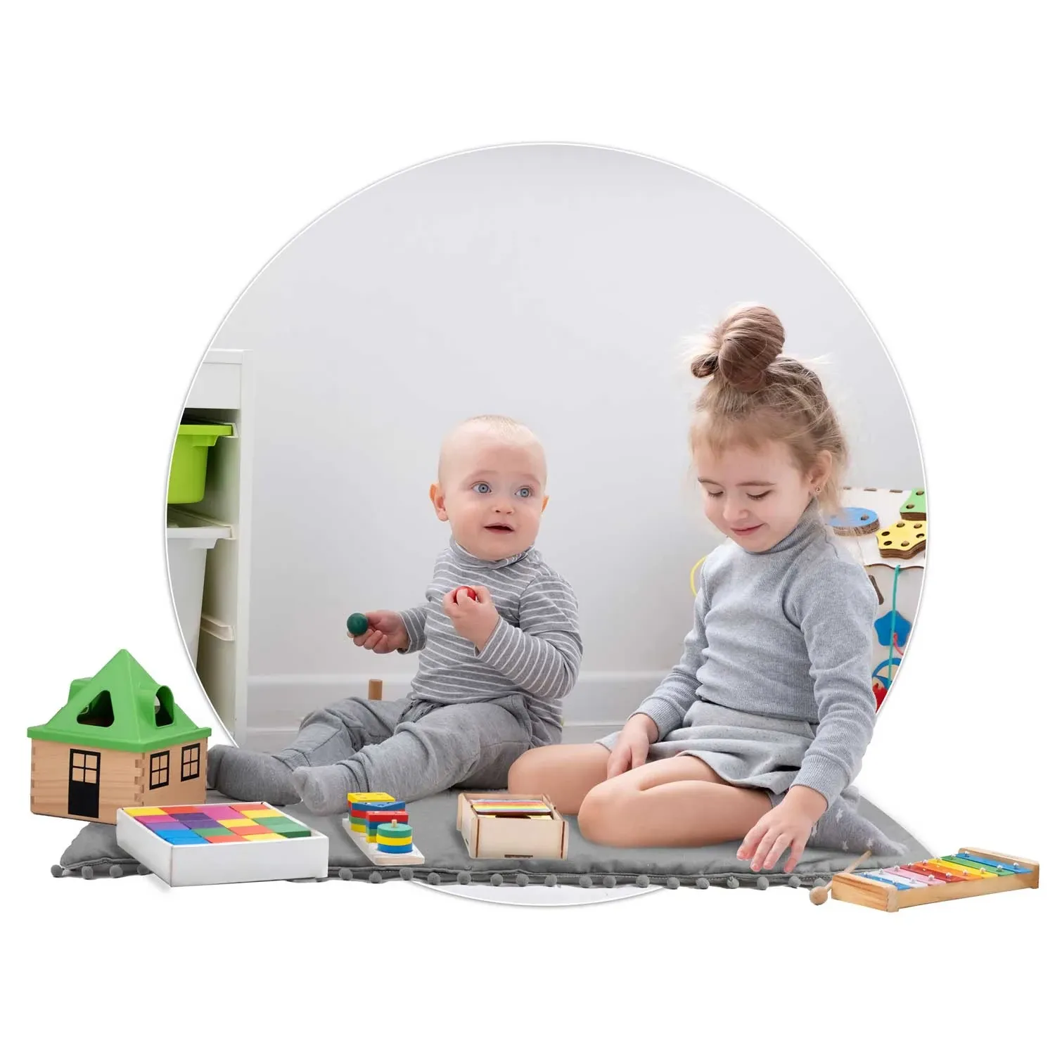 „Nukido“ vaikiška palapinė su šviesomis – pilka - nuotrauka 1