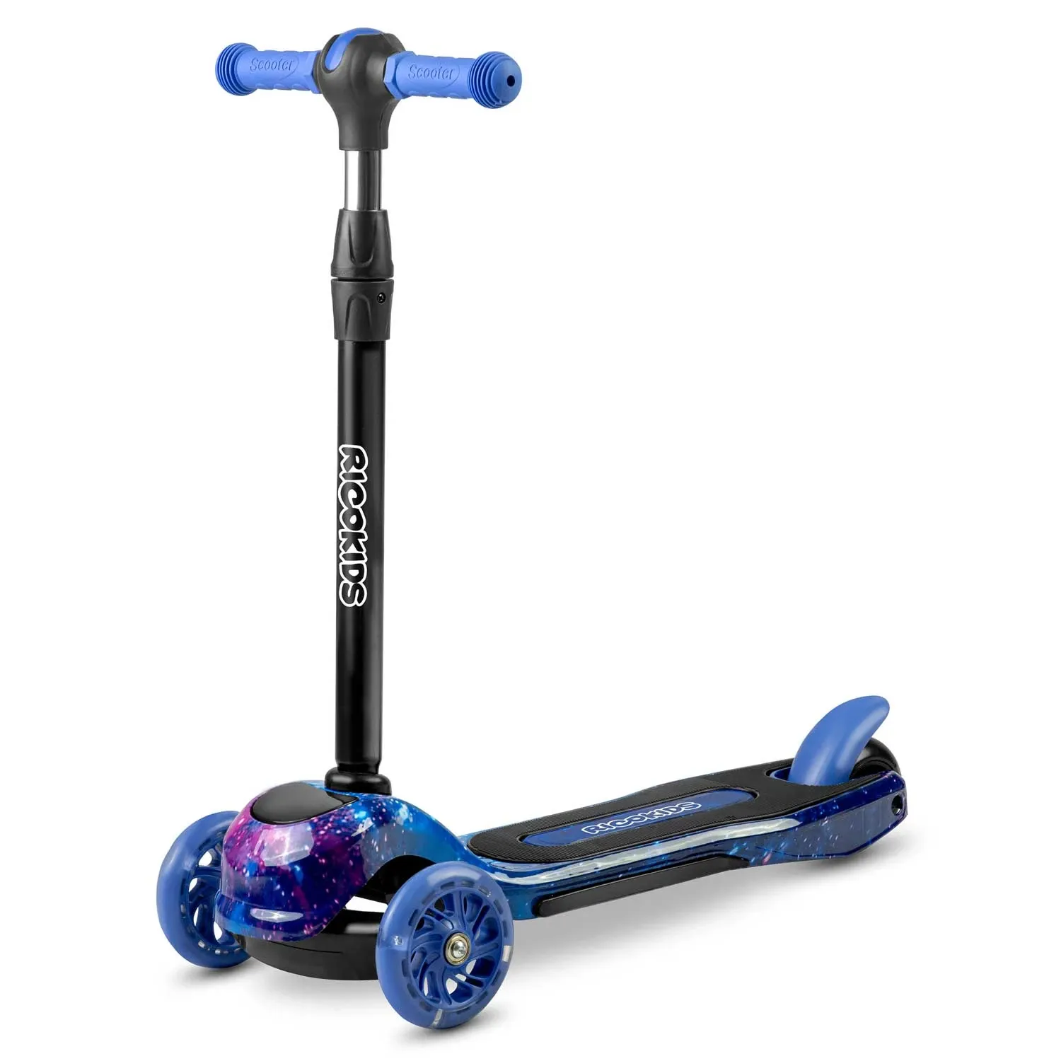 „Ricokids Piko“ triratis paspirtukas – juodas ir mėlynas - nuotrauka 1