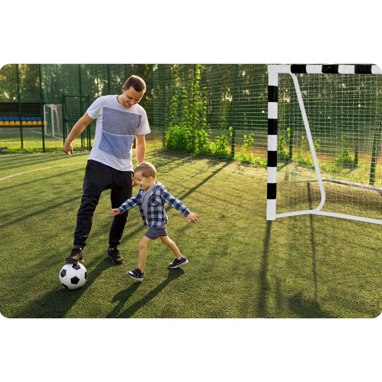 Futbolo vartai 300 x 160 x 90 cm NS-460 juodi ir balti - nuotrauka 1