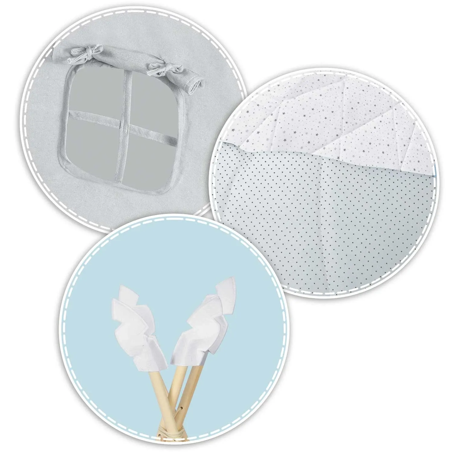 NK-406 Nukido vaikiška tipi palapinė - šviesiai pilka - nuotrauka 1