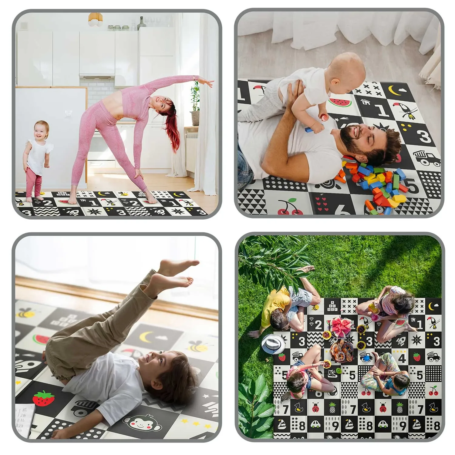 Sulankstomas edukacinis putplasčio kilimėlis 200 x 180 x 1 cm Nukido NK-340 vandenyno skaičiai - nuotrauka 1