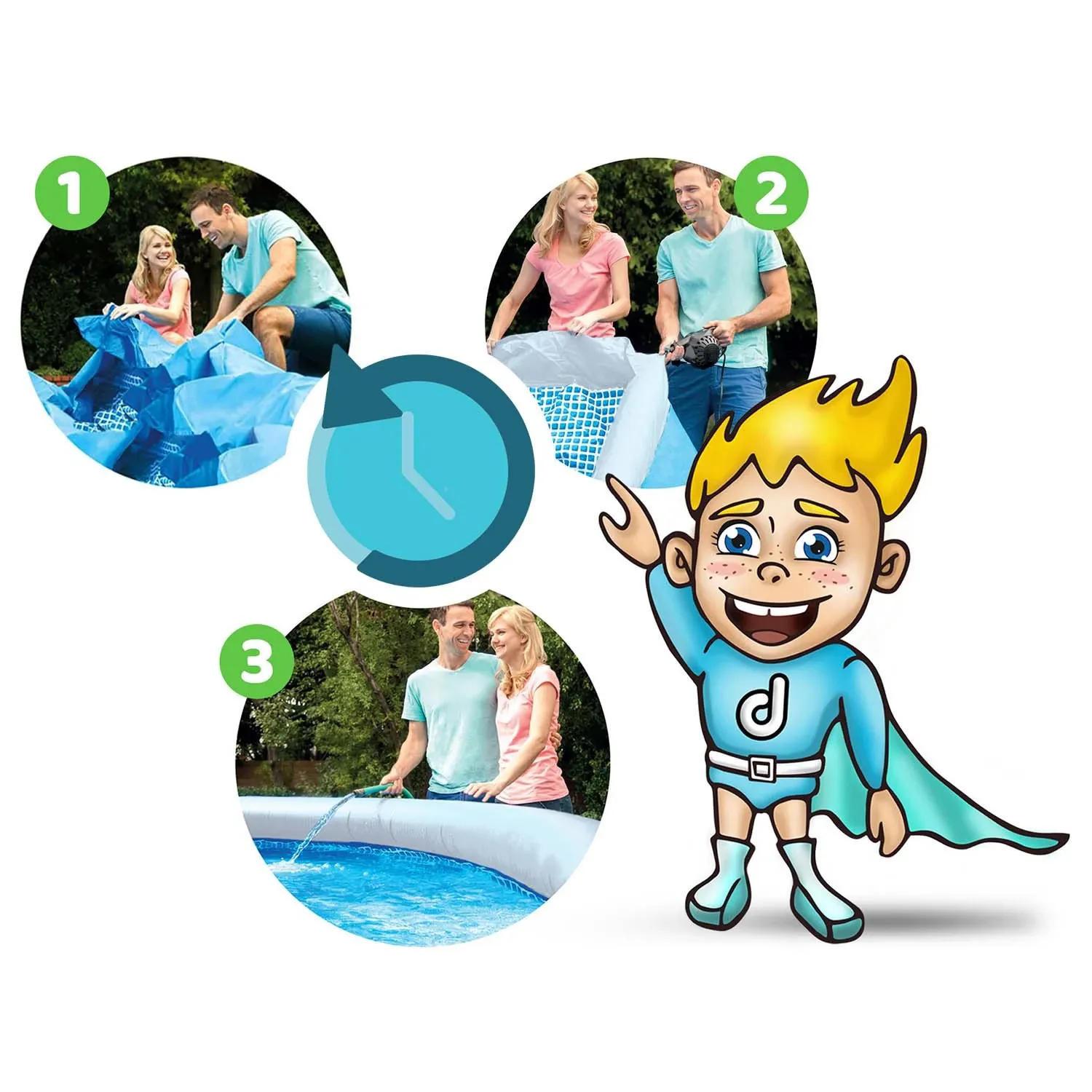 „Bestway 57443“ 366 x 76 cm 4 viename sodo baseinas - nuotrauka 1