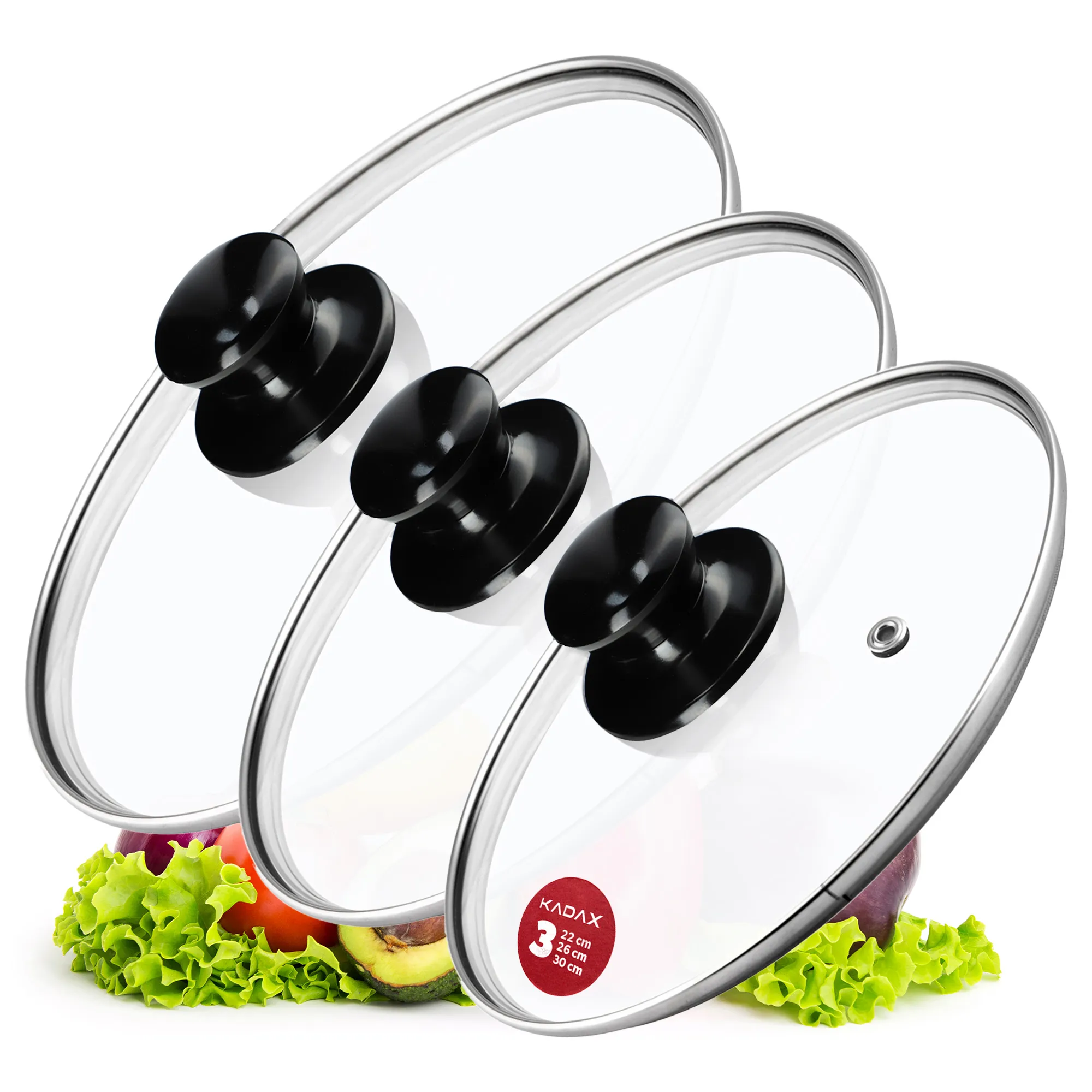 „Caserta“ orkaitėms atsparių dangčių rinkinys 22, 26, 30 cm