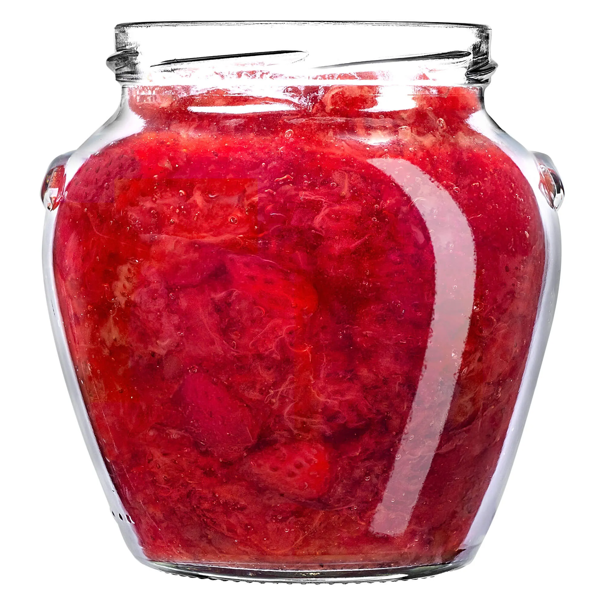 „Sassa“ konservavimo stiklainiai, 580 ml, 8 vnt., 82 mm, + raudoni tinklelio dangteliai