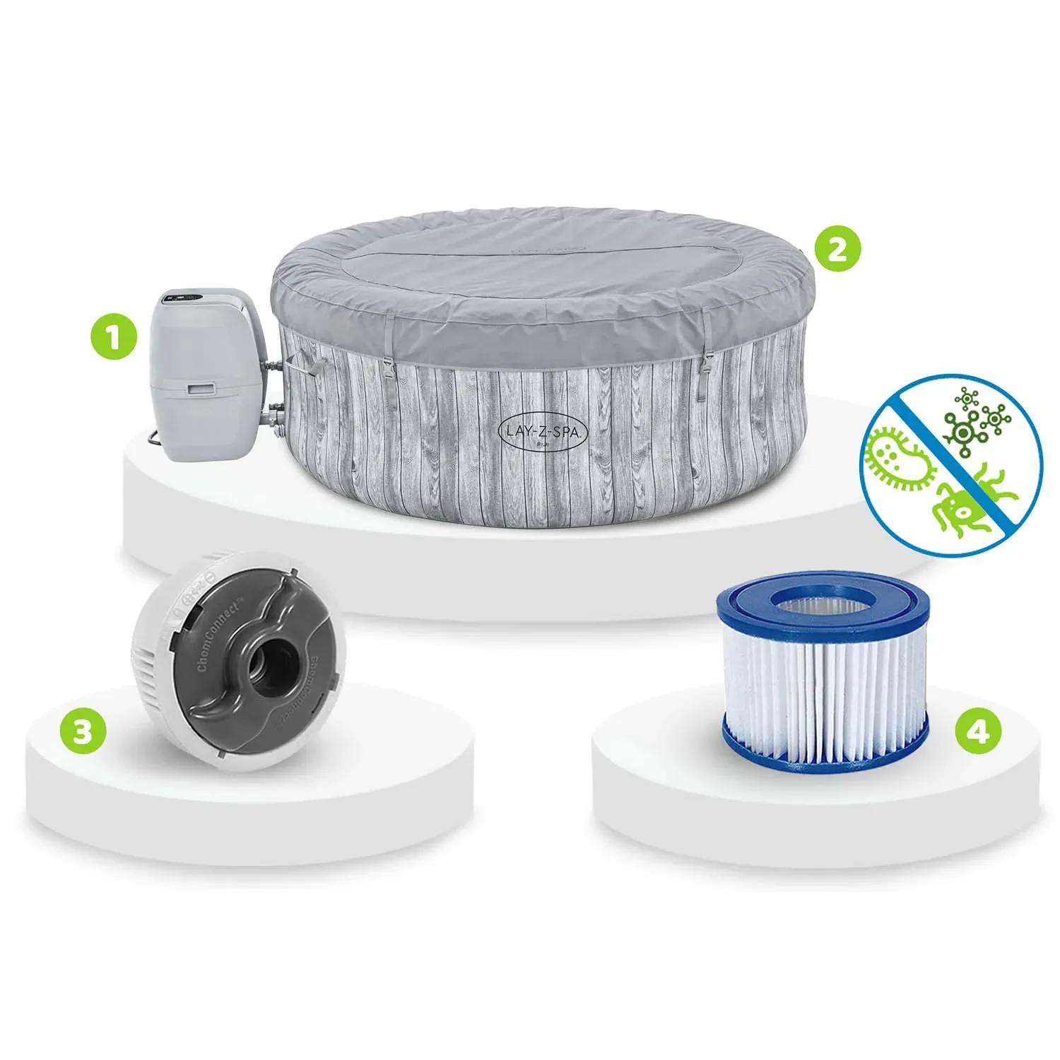 Pripučiama SPA vonia „Lay-Z Fiji“, skirta 4 asmenims, „Bestway“, 60085 - nuotrauka 1