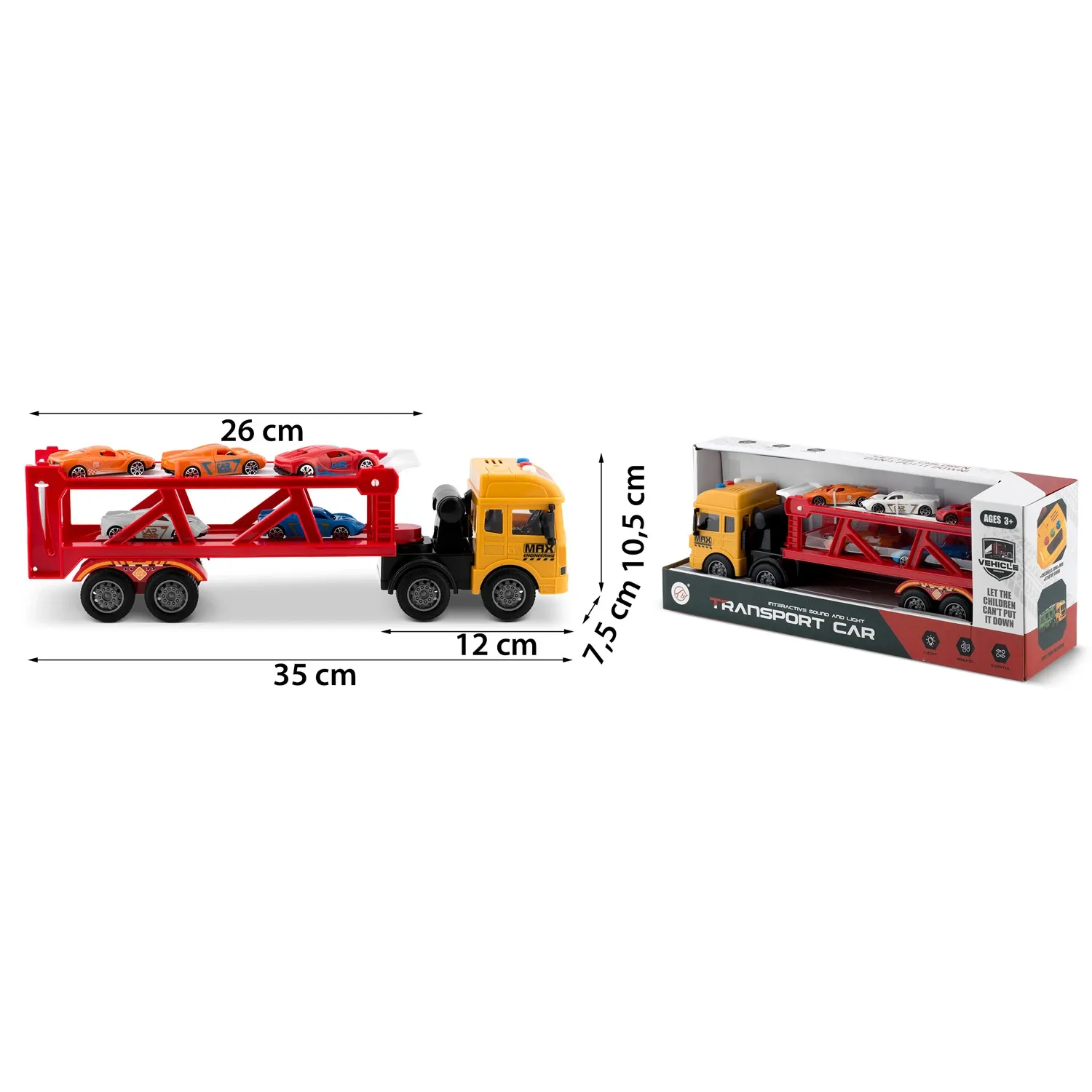 Edukacinis žaislinis sunkvežimis + 5 automobiliai RK-760 Ricokids - nuotrauka 1