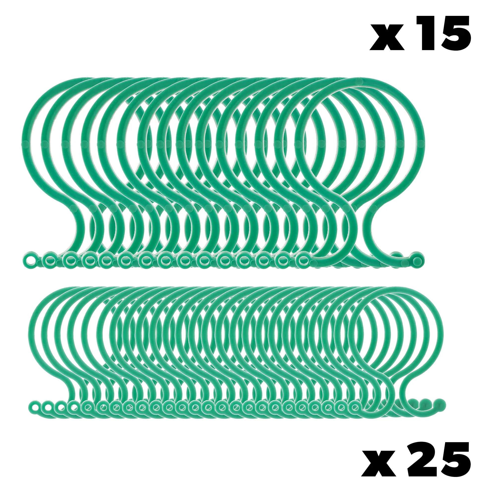 Vionati augalų segtukai žali, 40 vnt., 2 dydžiai