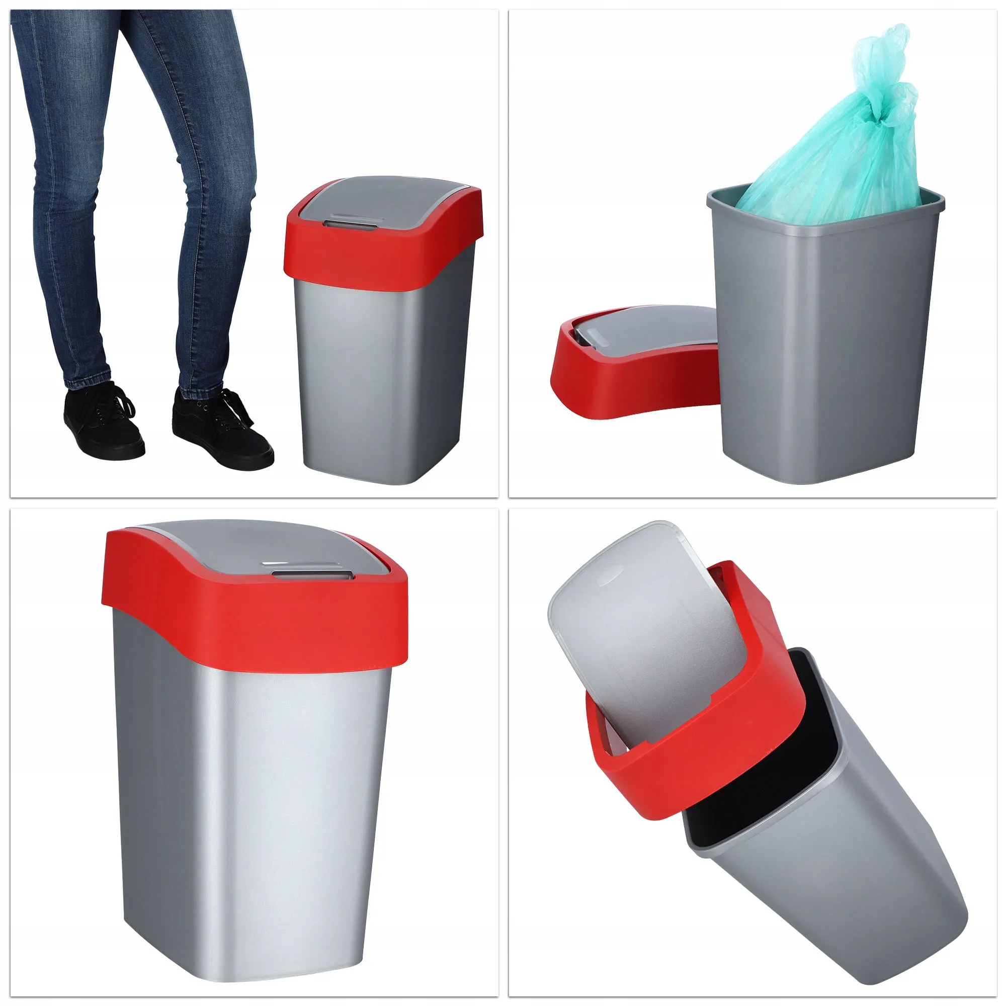 „Curver“ atverčiama šiukšliadėžė, 25 l, raudona