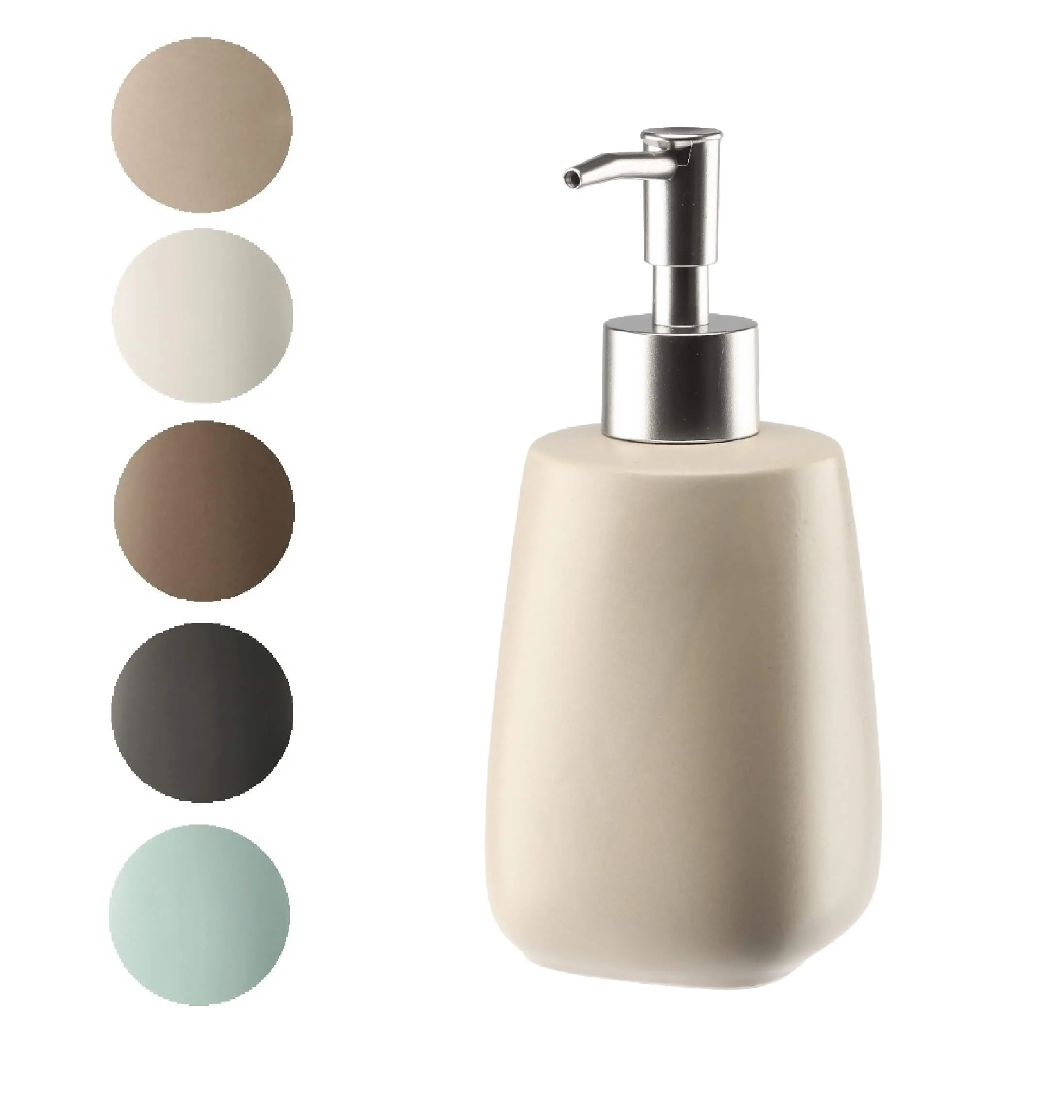 Palmi muilo dozatorius su pompa, 400 ml, smėlio spalvos