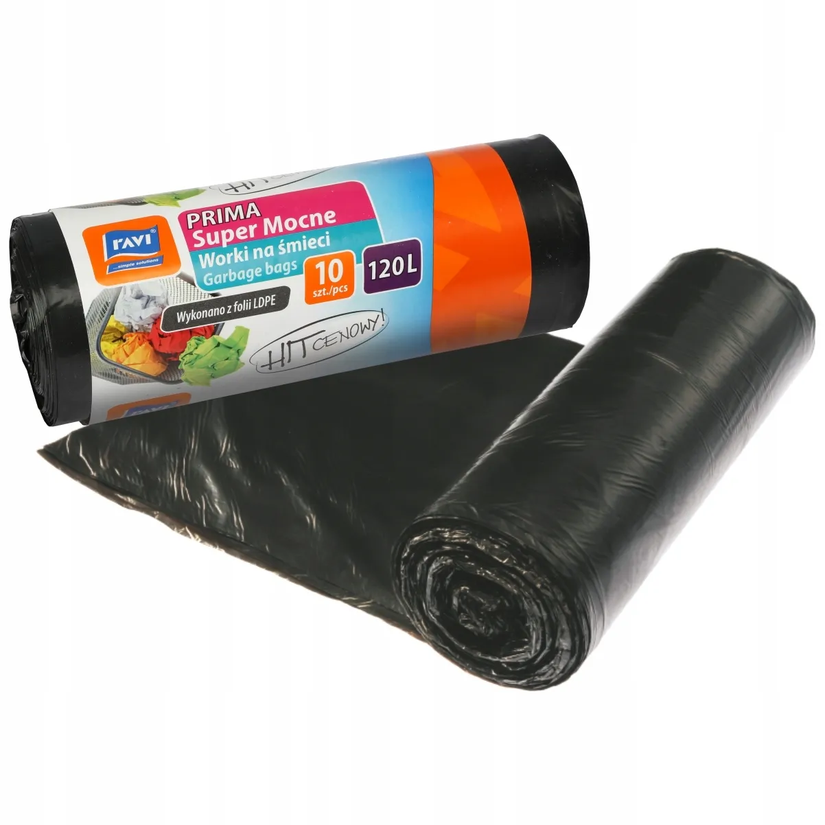 „Ravi Prima“ itin tvirti šiukšlių maišai, 120 litrų, 10 vnt.