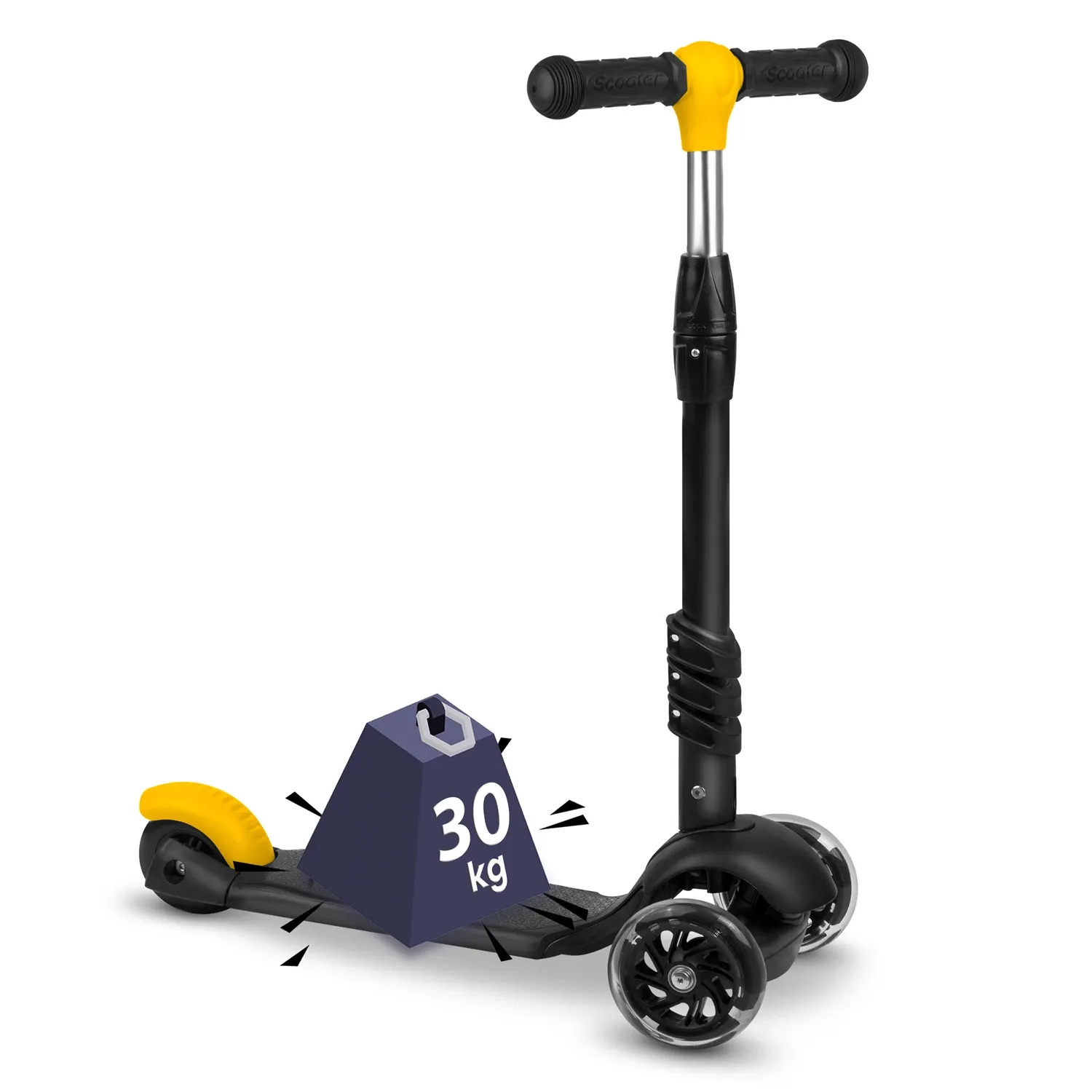 „Ricokids Cubi“ triratis paspirtukas – juodas ir oranžinis - nuotrauka 1