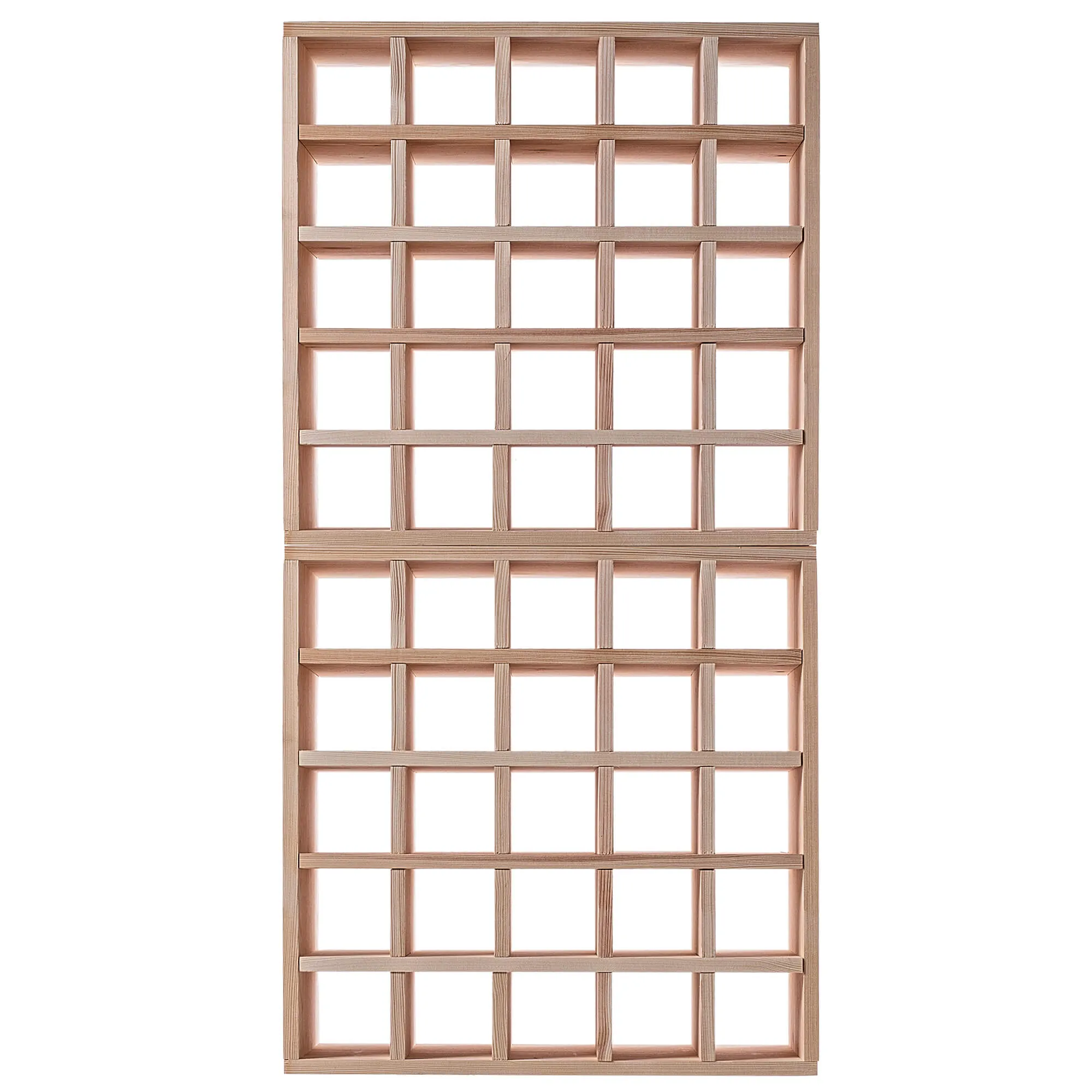 Loreo vyno lentynėlė, medinė, šviesiai ruda, šachmatų lentos formos, 2 dalys