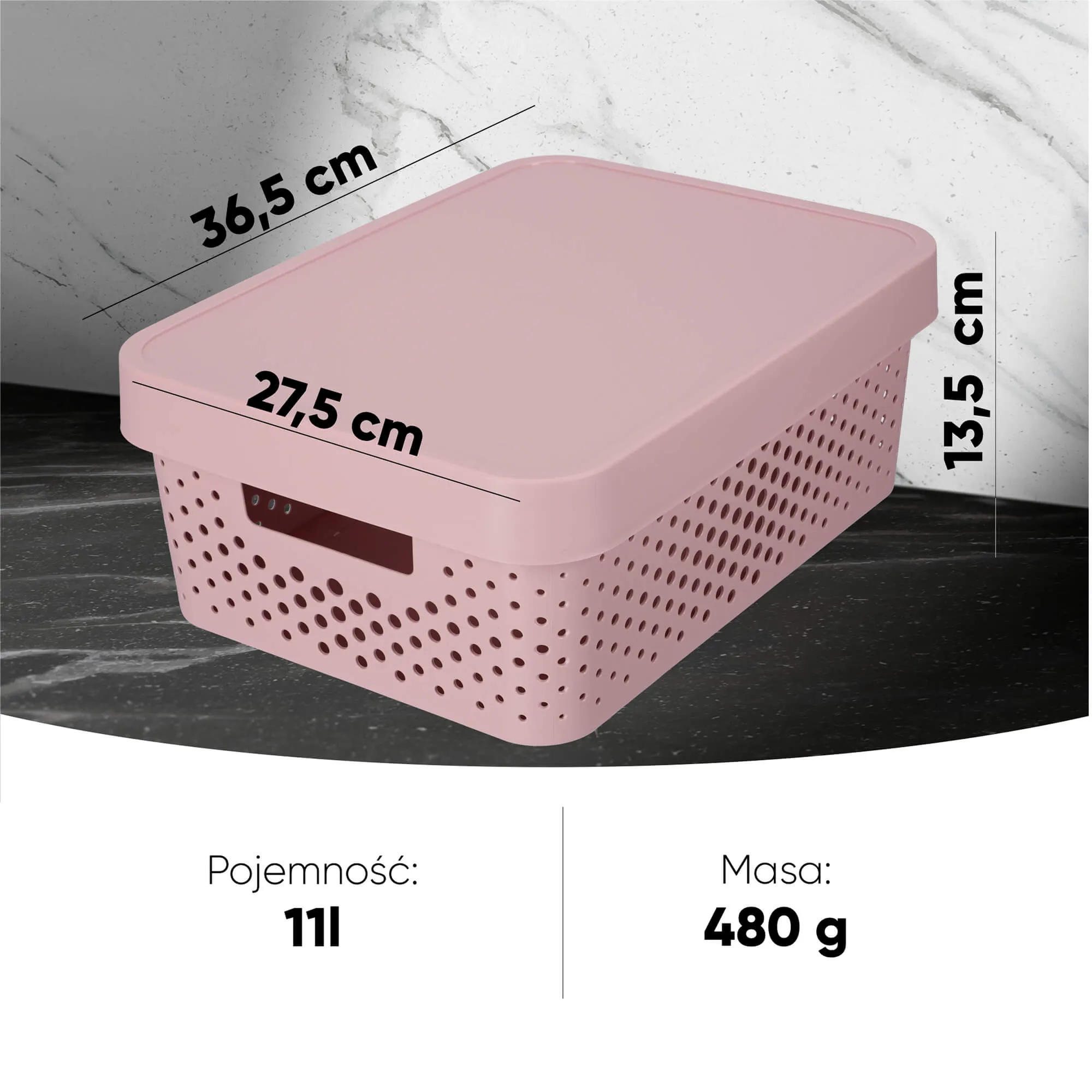 „Infinity Curver“ 11 l ažūrinis indas su dangteliu, rožinis