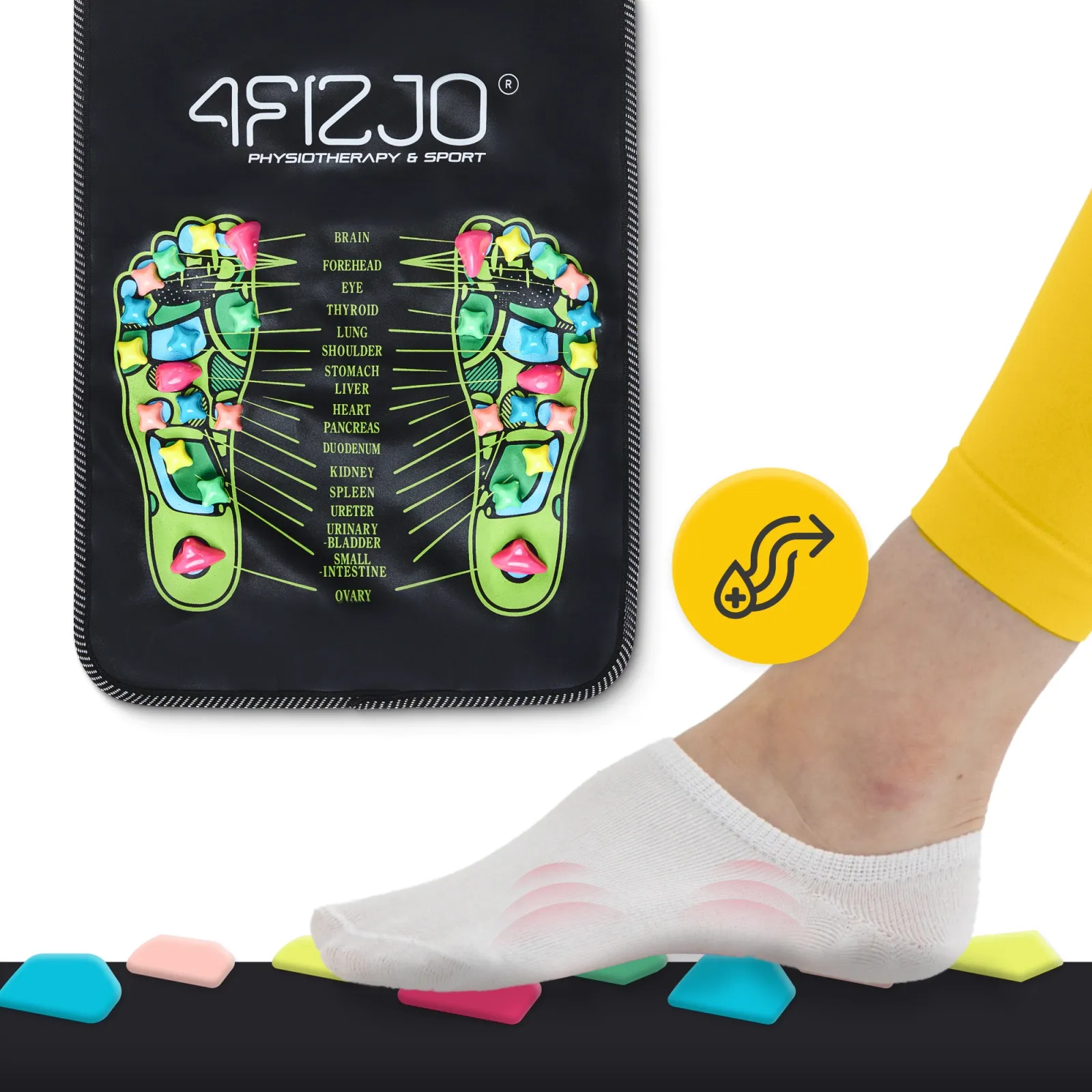 Pėdų masažo kilimėlis su akmenimis 140 x 35 cm