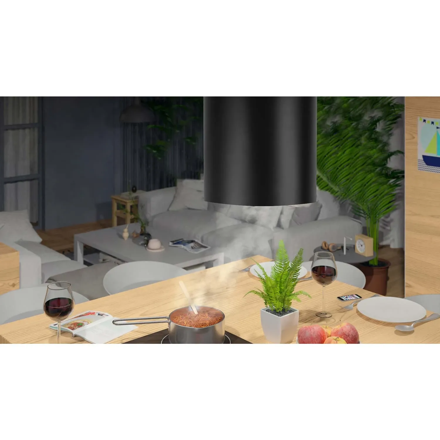 Pakabinamas virtuvės gartraukis, 35 cm, juodas, BT-227 - nuotrauka 1