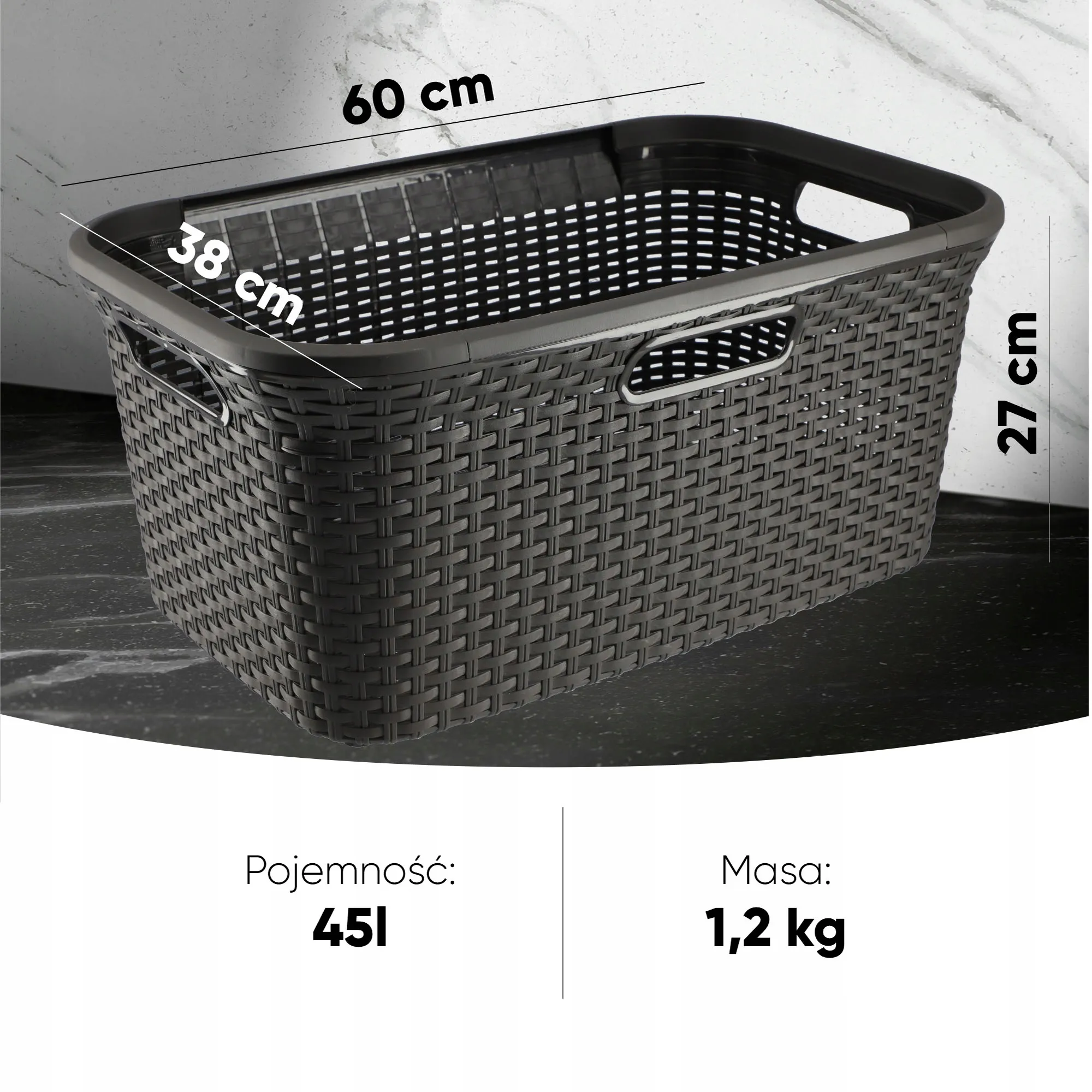 Curver Natural Style 45 l rudas skalbinių konteineris