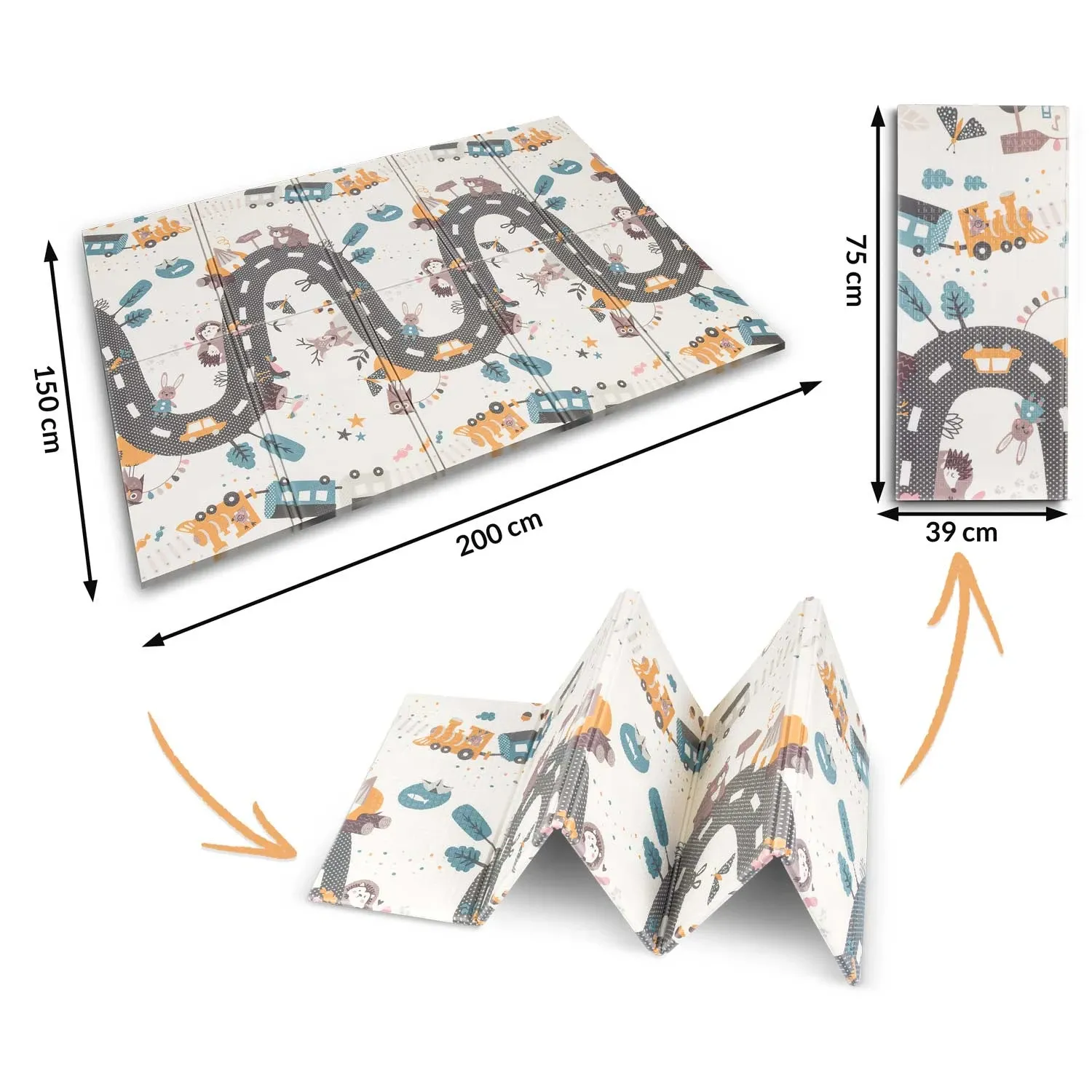 Sulankstomas edukacinis putplasčio kilimėlis 200 x 150 x 1 cm Nukido NK-341 - nuotrauka 1