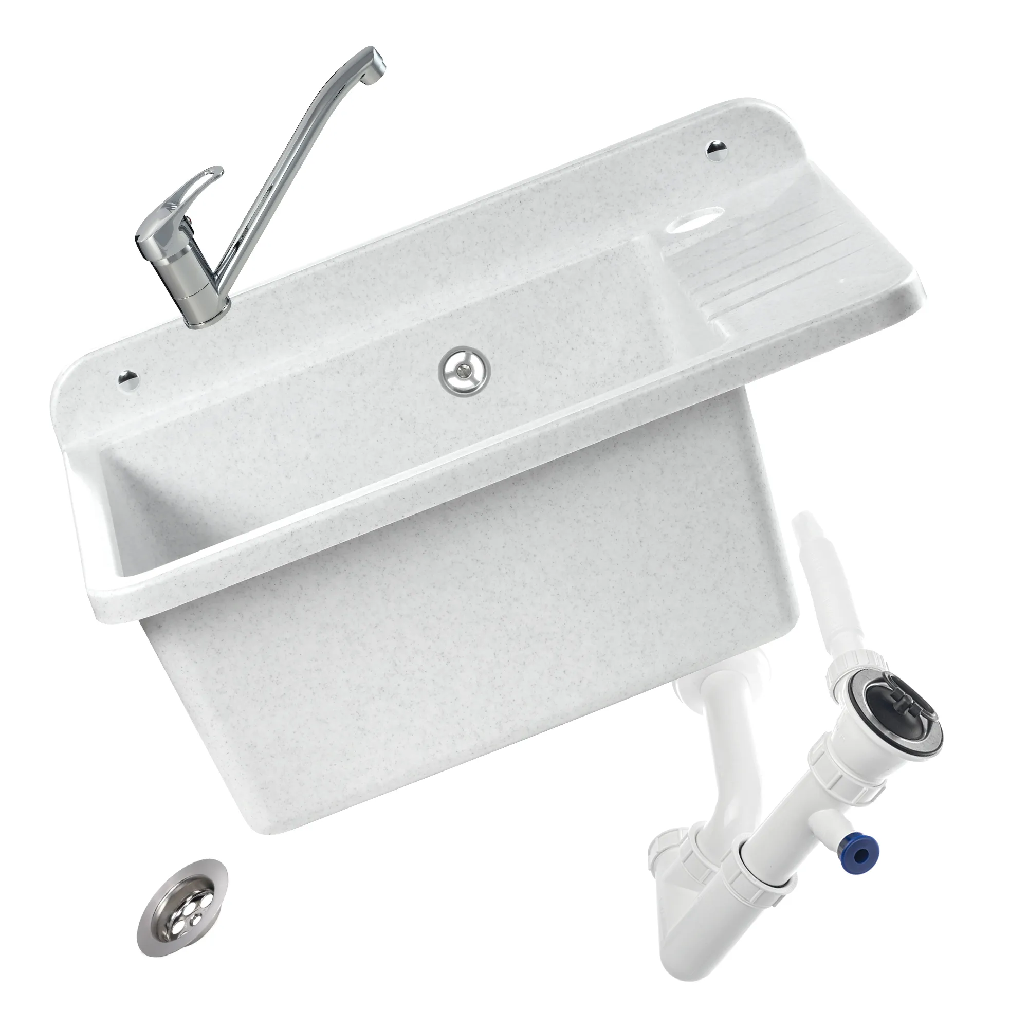 Gospo kriauklė su pasukamu maišytuvu, balta