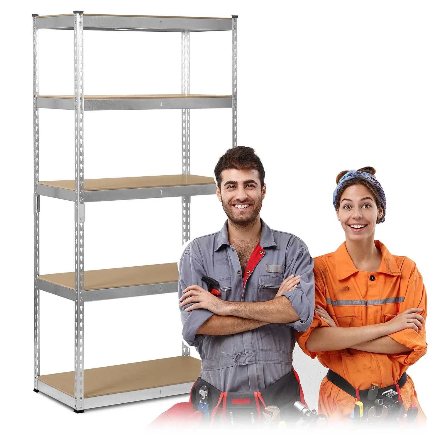 Metalinė daiktų laikymo lentyna 183 x 90 x 45 cm Humberg HR-700 sidabrinė - nuotrauka 1