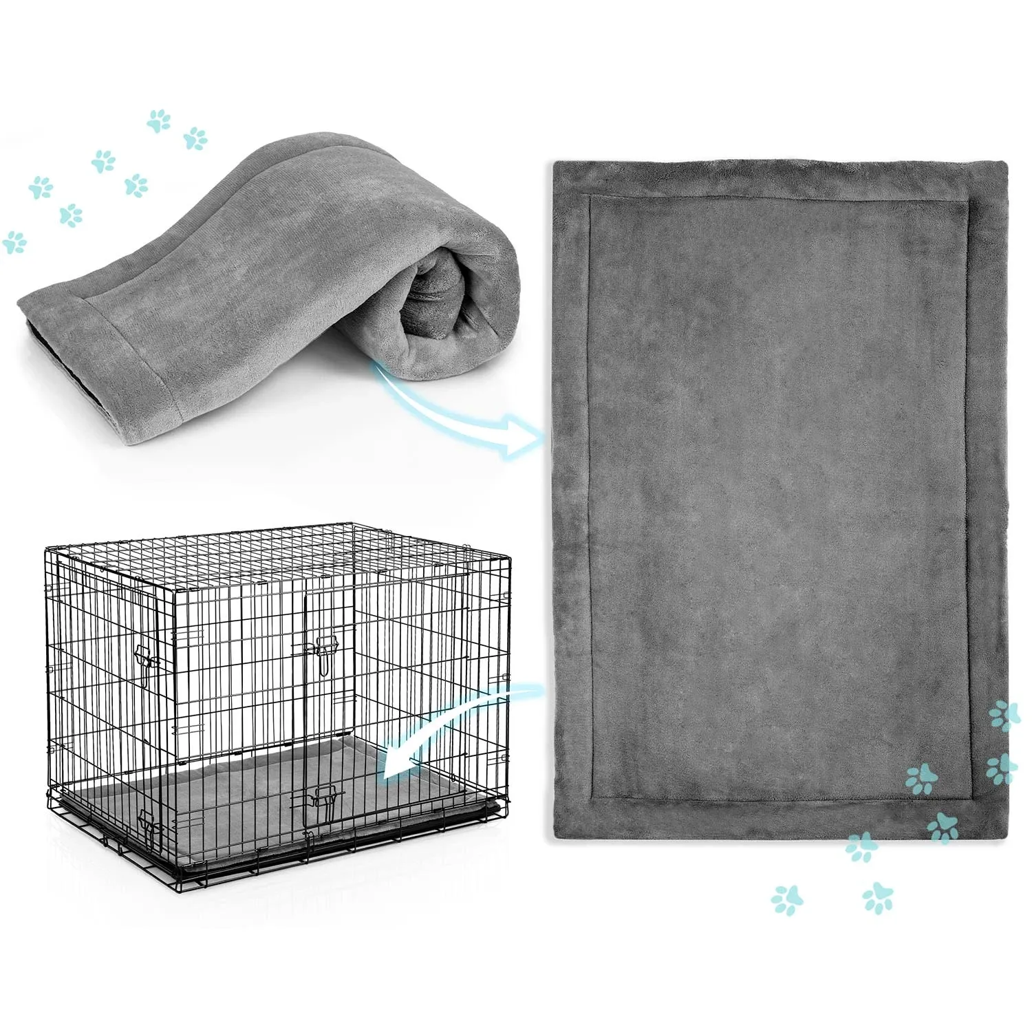 Metalinis šunų voljeras + guolis 107 x 71 x 77 cm PH-202 - nuotrauka 1