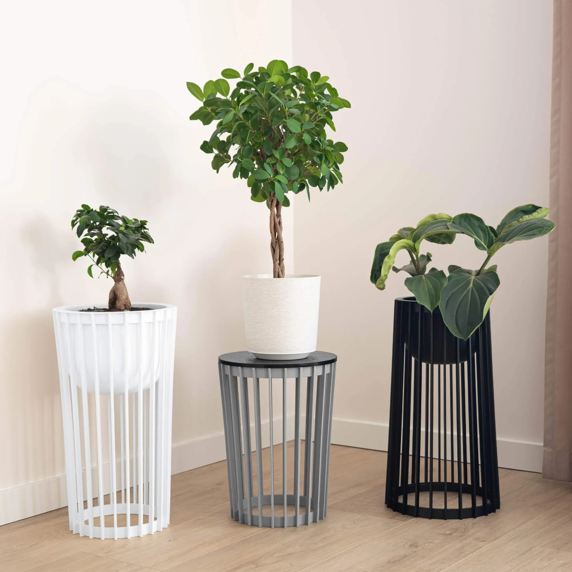 Aytre dvipusis augalų stovas 40 cm platinos spalvos + 2 įdėklai