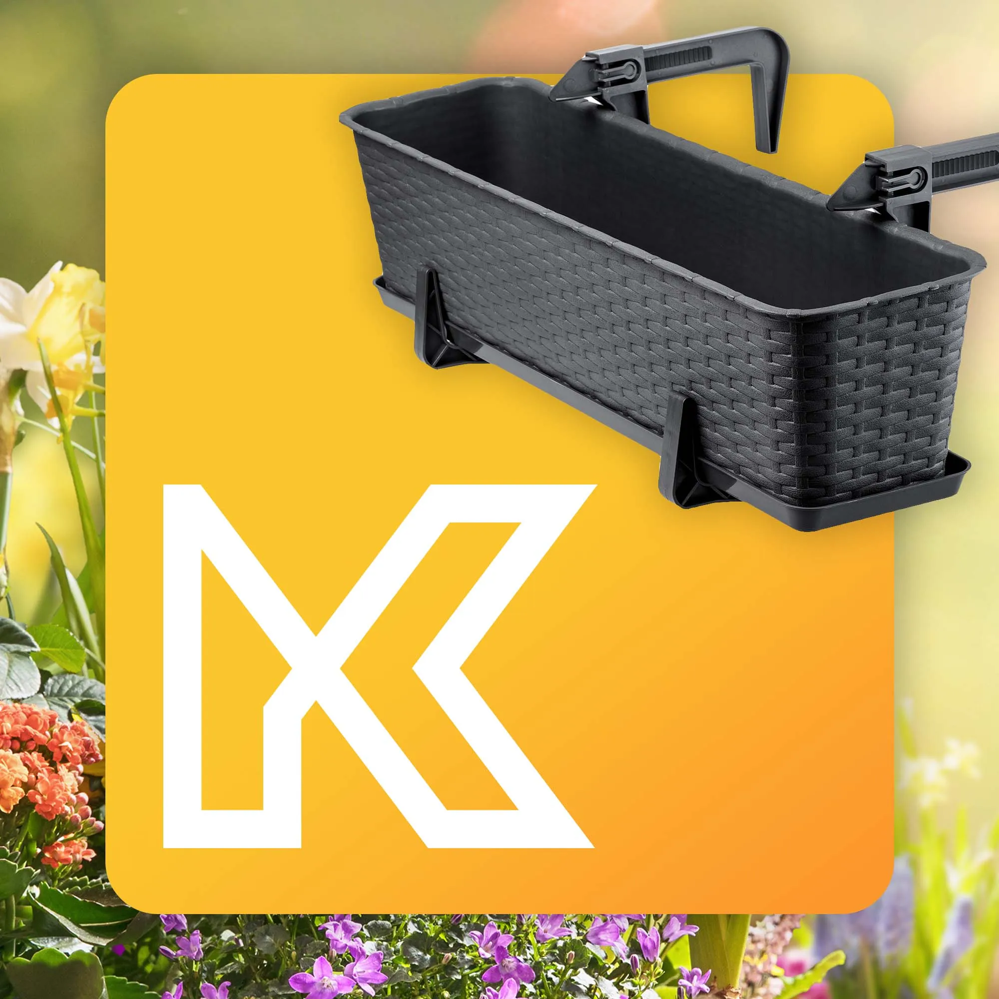 Balkono dėžė su rankenomis Castro antracito spalvos 60 cm