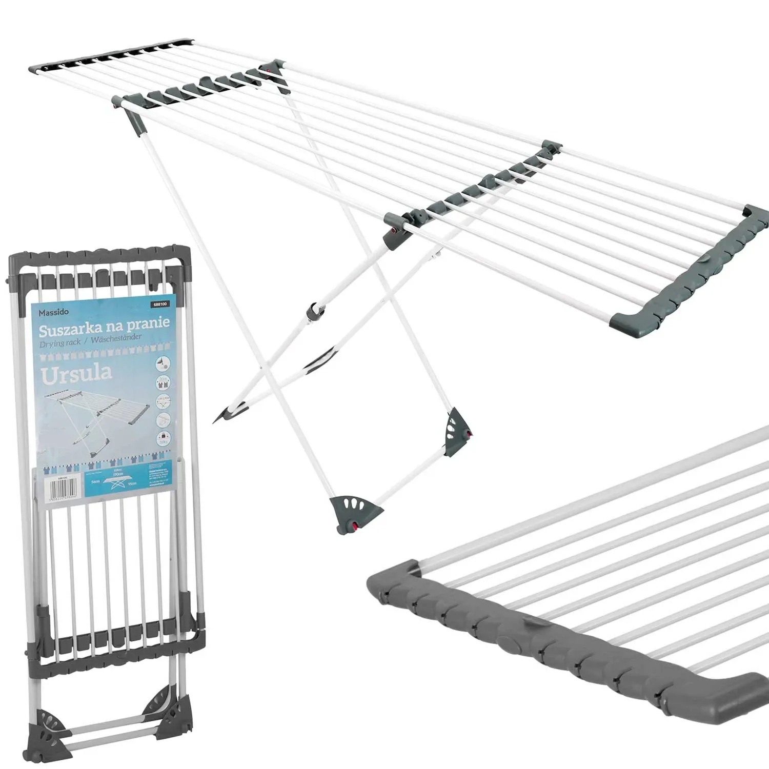 Ursula teleskopinė skalbinių džiovyklė su ratukais, 20 m - nuotrauka 1